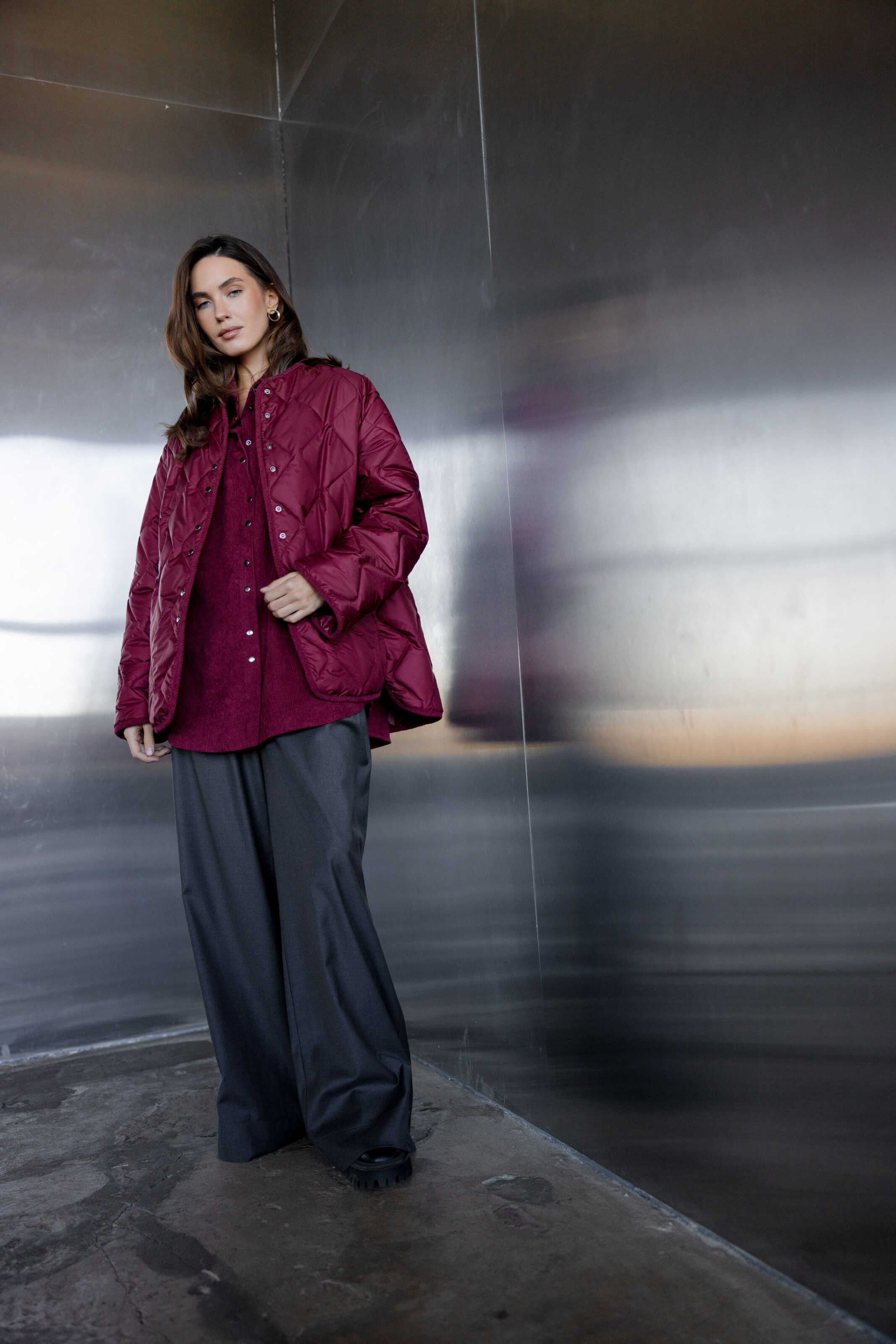 Polyester Liner Jacket Burgundy