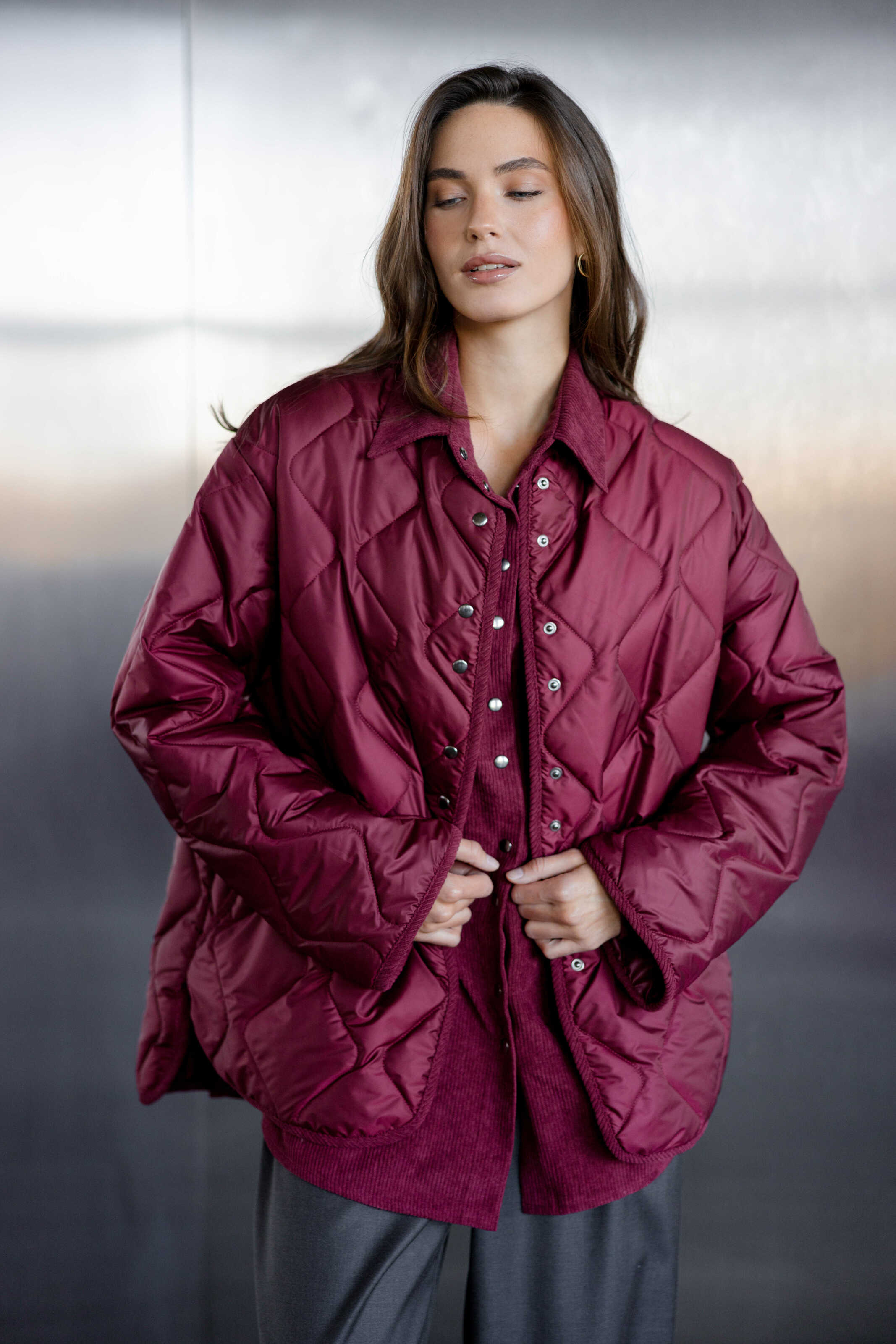 Polyester Liner Jacket Burgundy