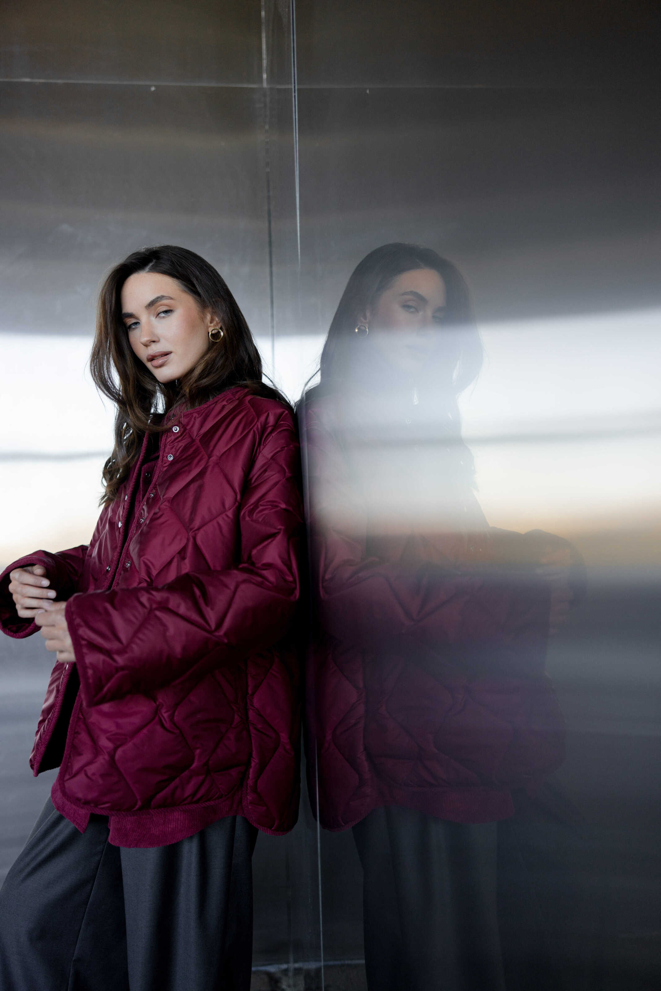 Polyester Liner Jacket Burgundy
