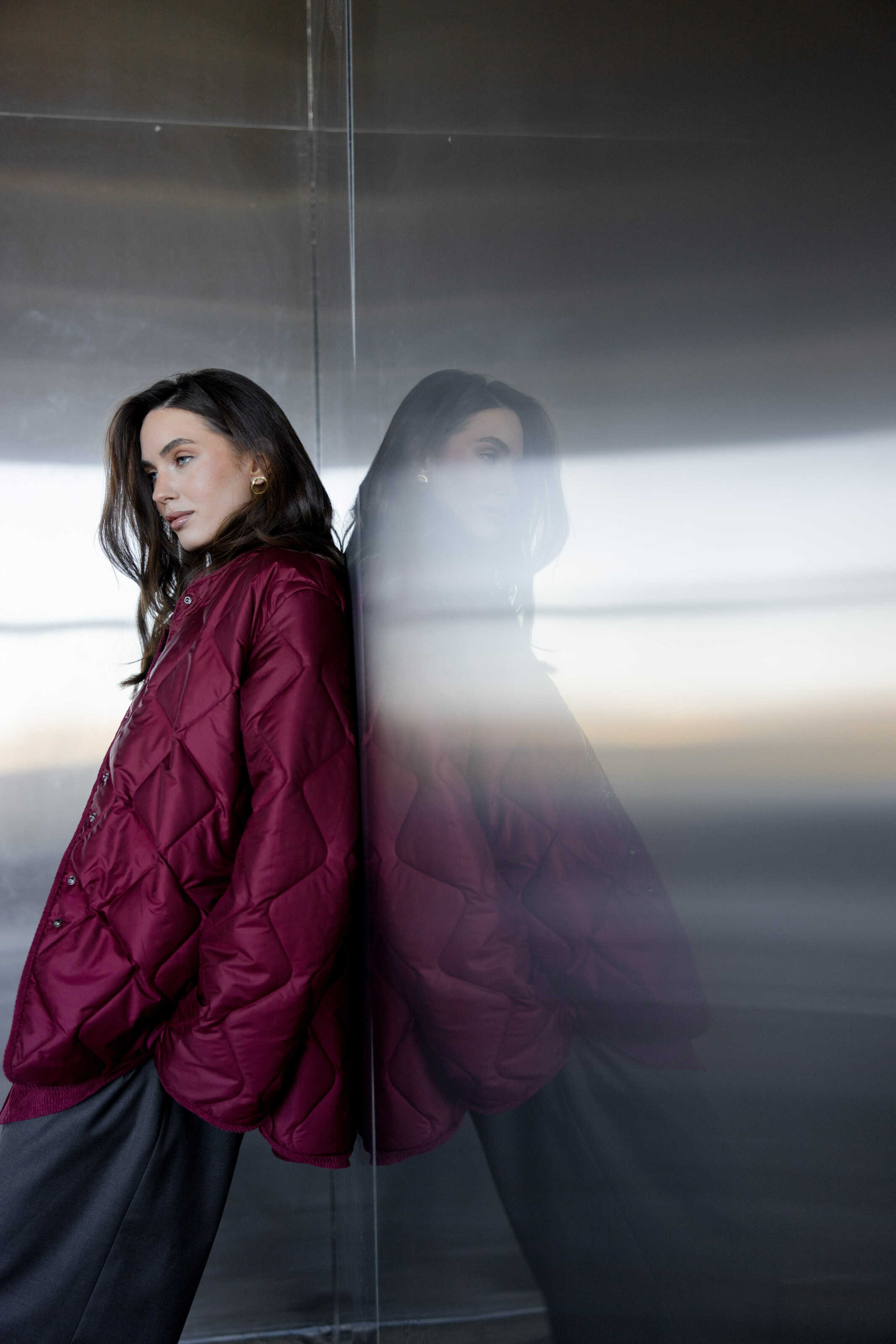 Polyester Liner Jacket Burgundy