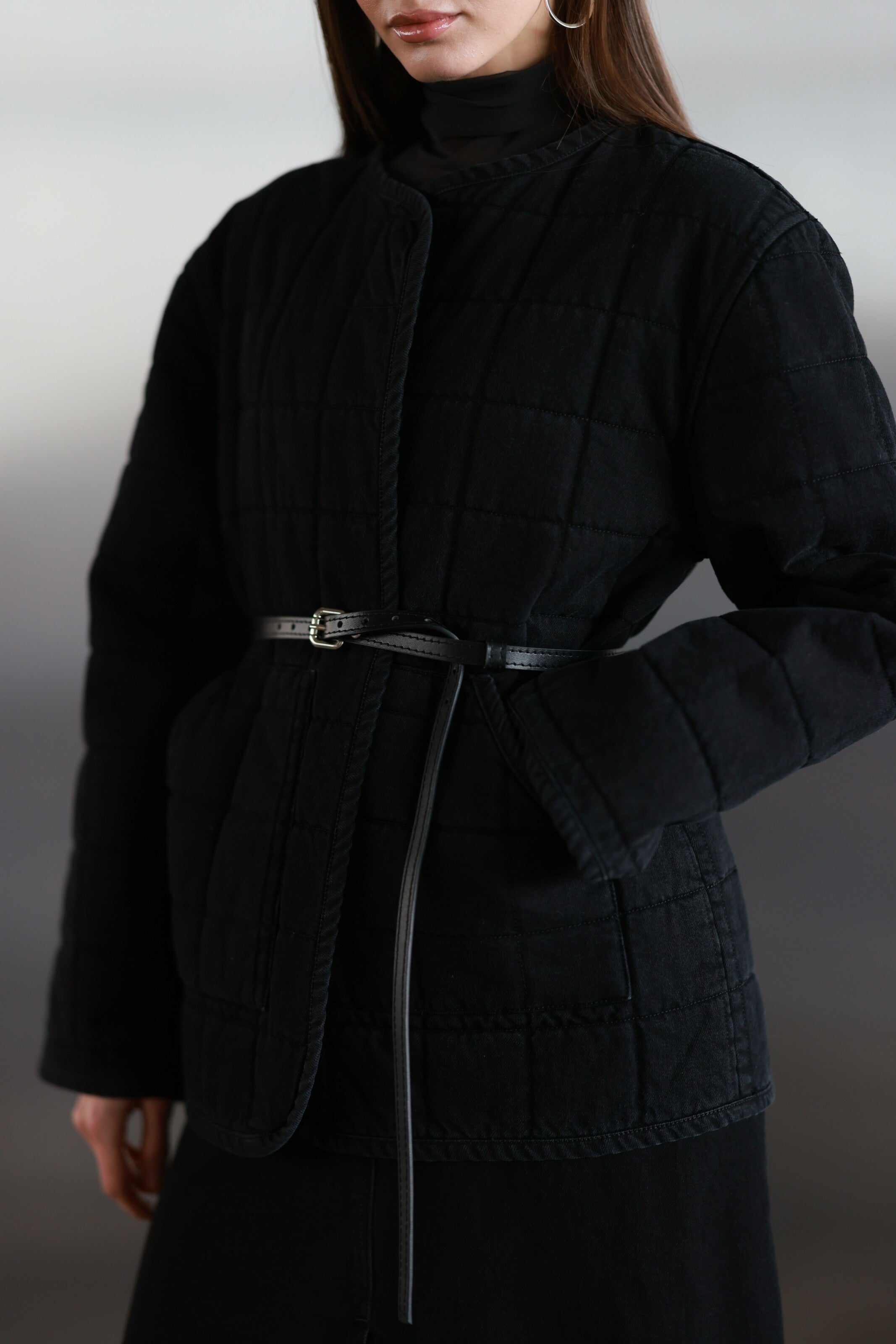 Denim Liner Jacket Black