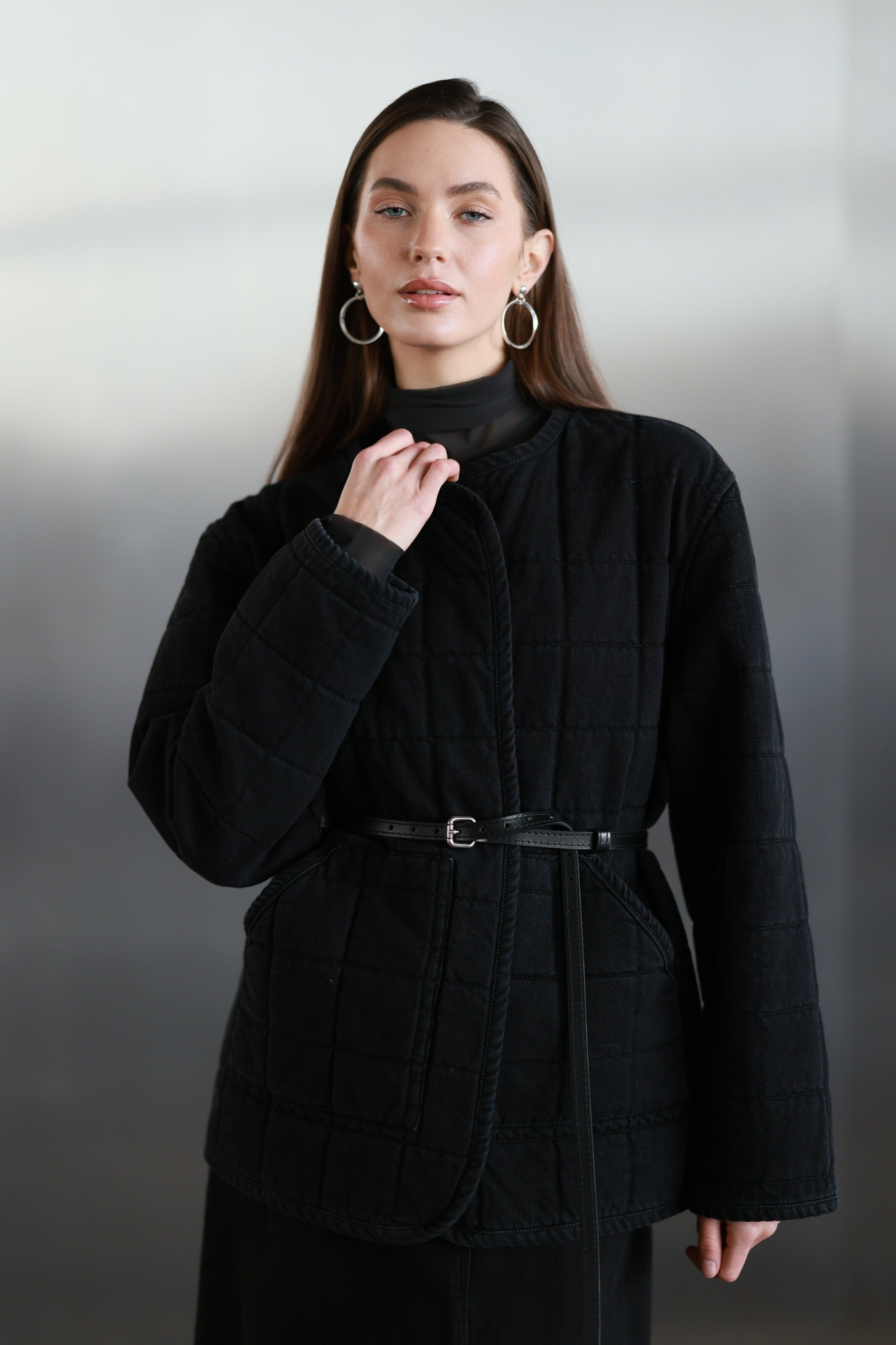 Denim Liner Jacket Black
