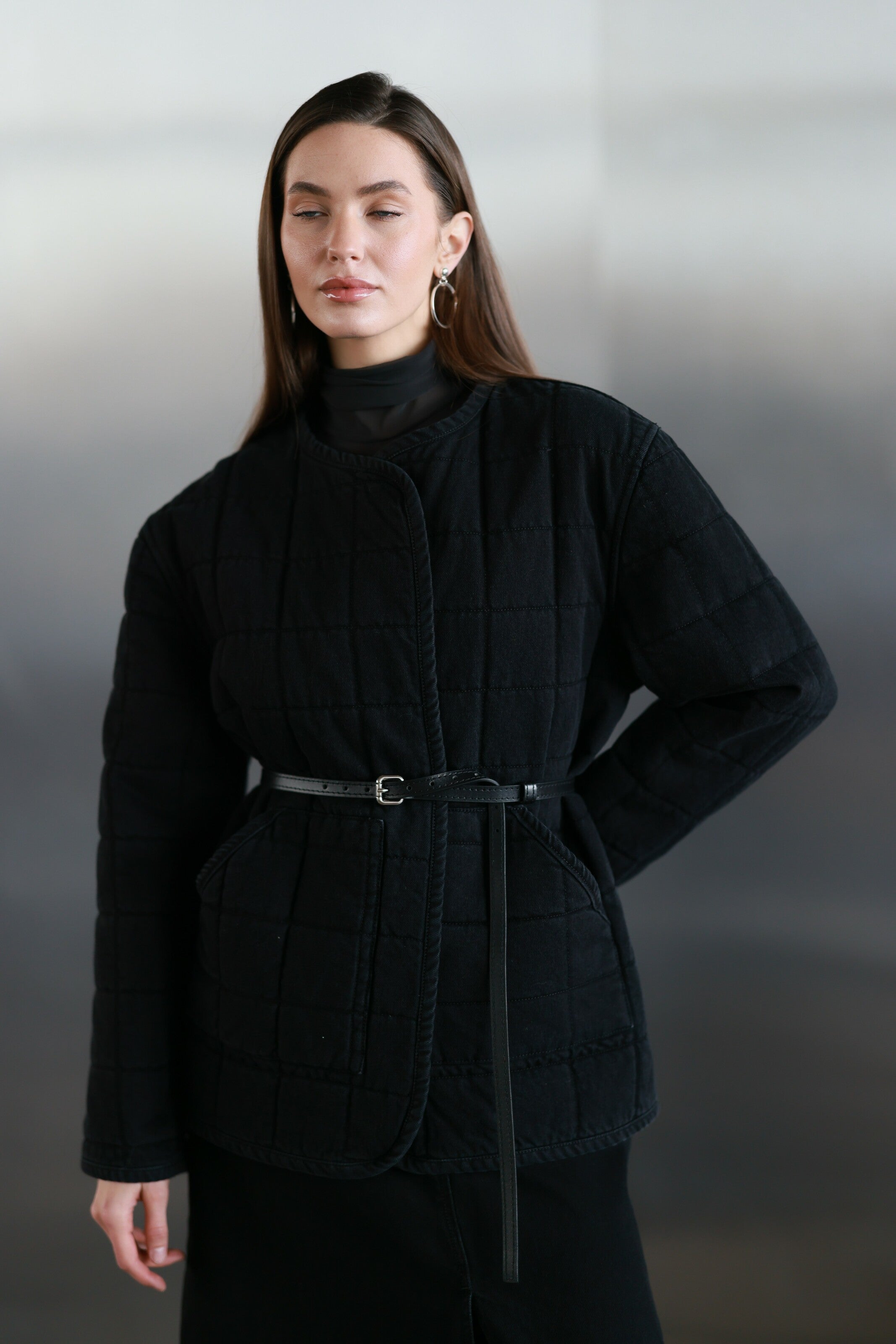 Denim Liner Jacket Black