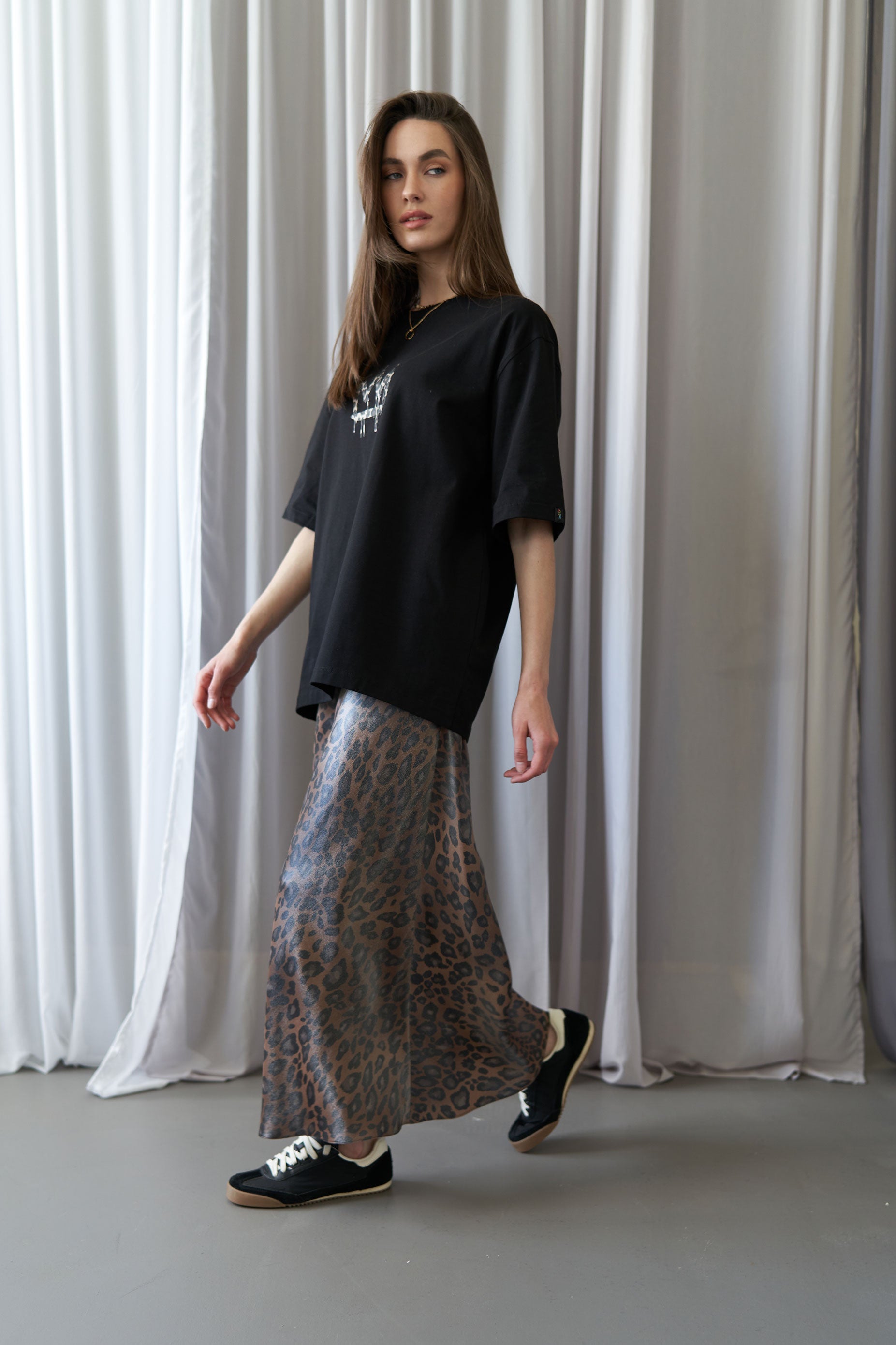 Maxi skirt leopard Brown