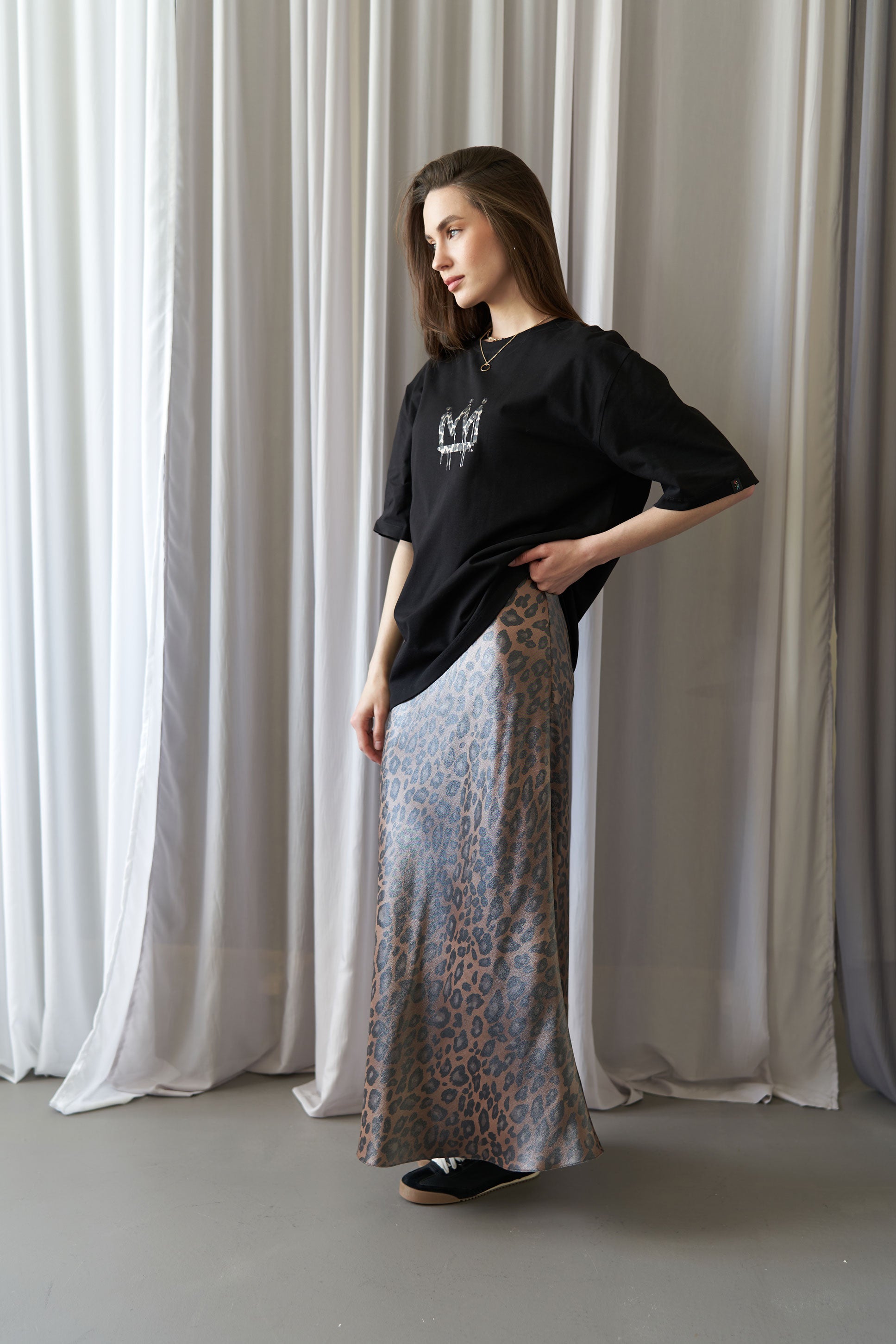 Maxi skirt leopard Brown
