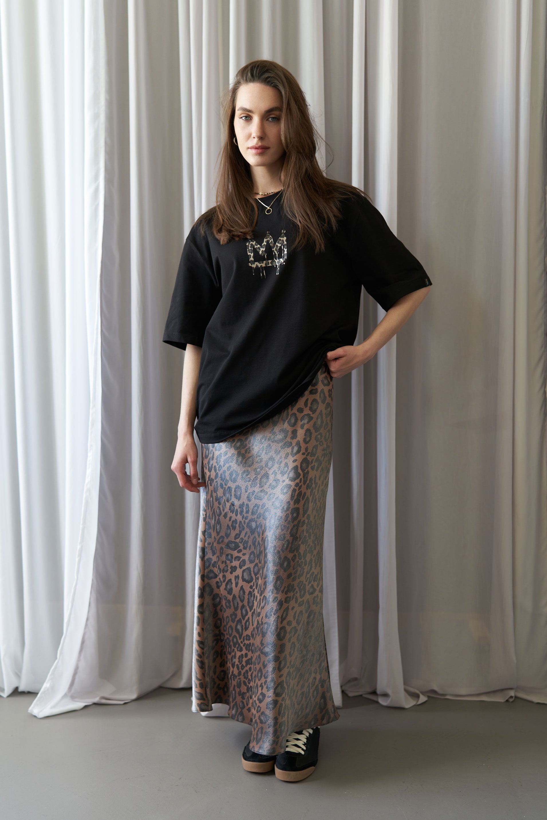 Maxi skirt leopard Brown