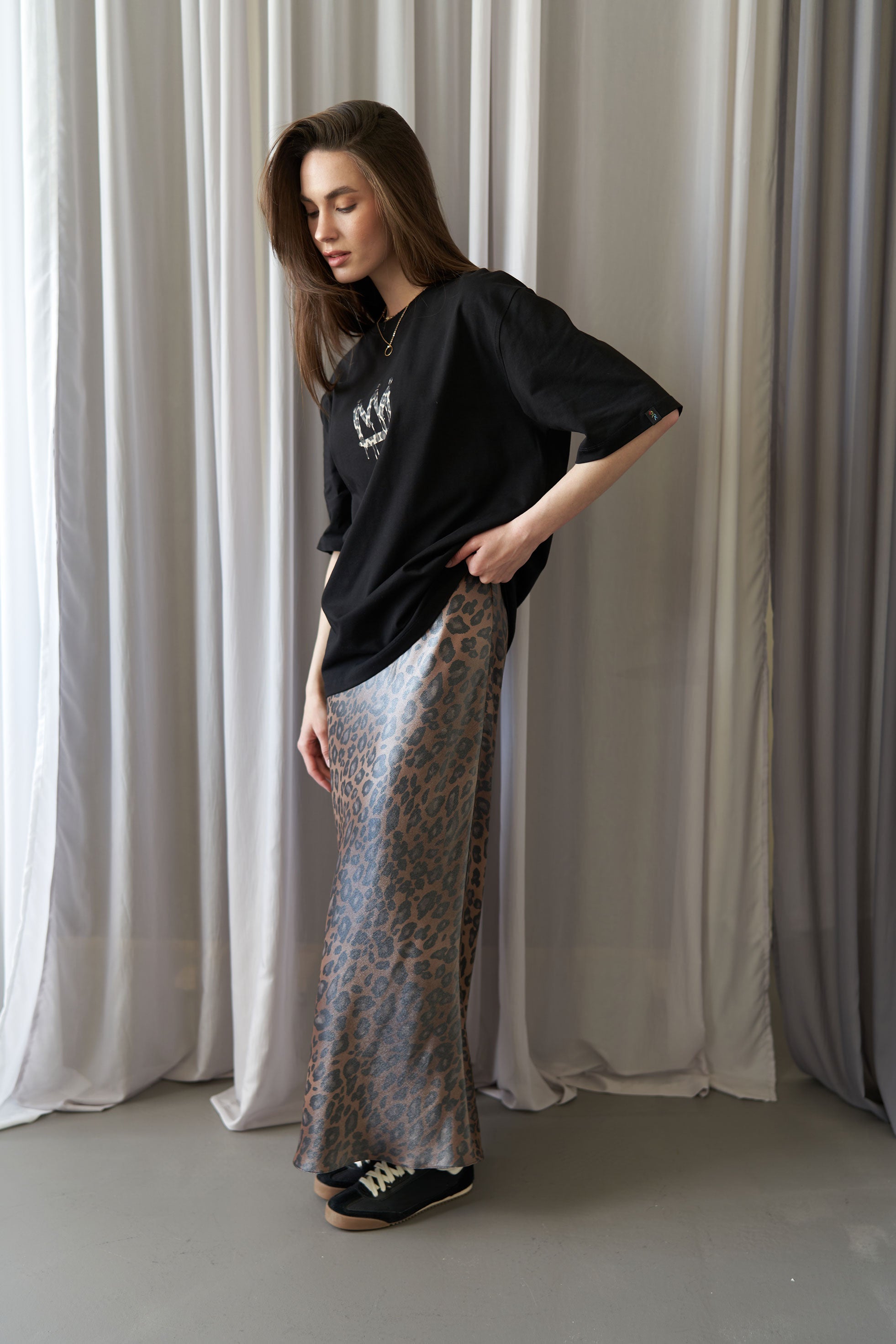 Maxi skirt leopard Brown