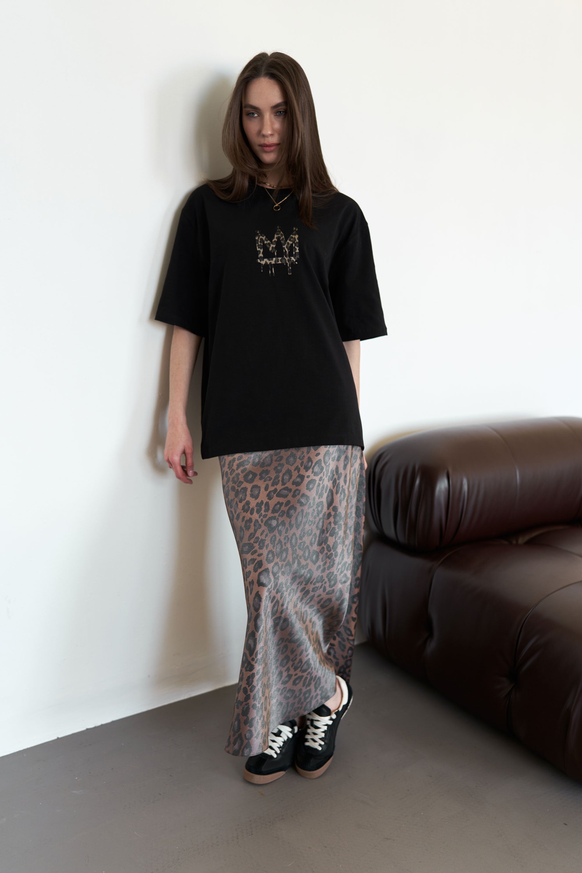 Maxi skirt leopard Brown