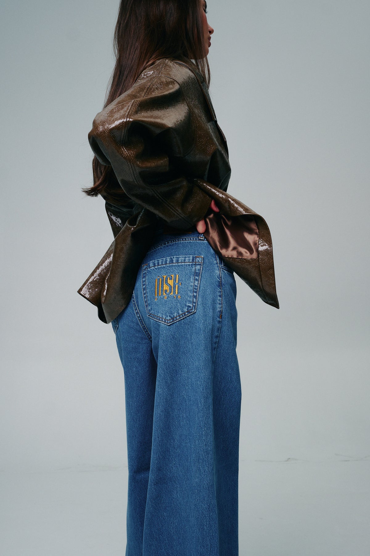Wide-Leg Palazzo Jeans