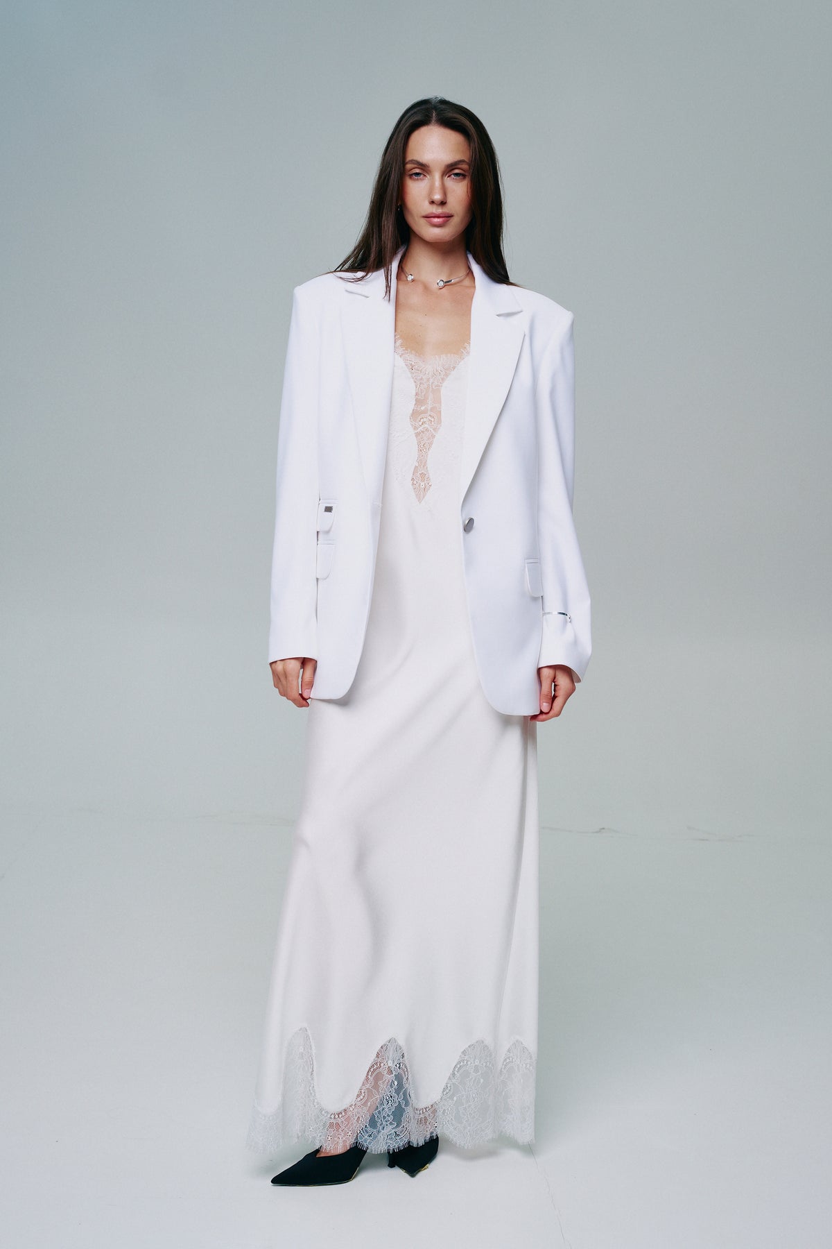 Lace-Trim Maxi Slip Dress