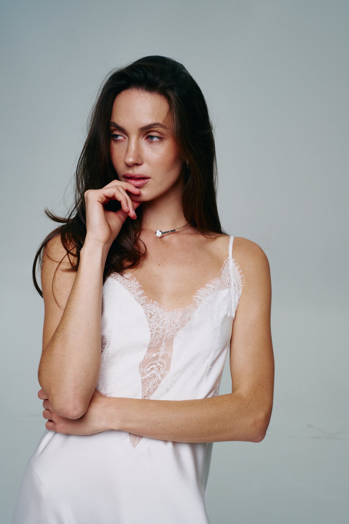 Lace-Trim Maxi Slip Dress