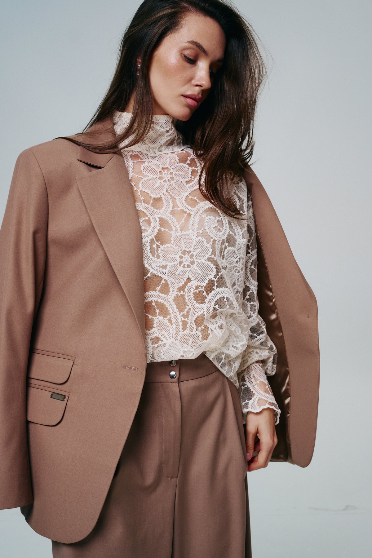 Oversized Blazer in Italian Suiting Fabric