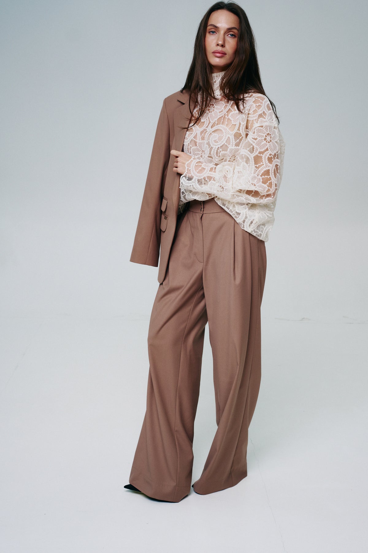 Palazzo Trousers in Italian Suiting Fabric