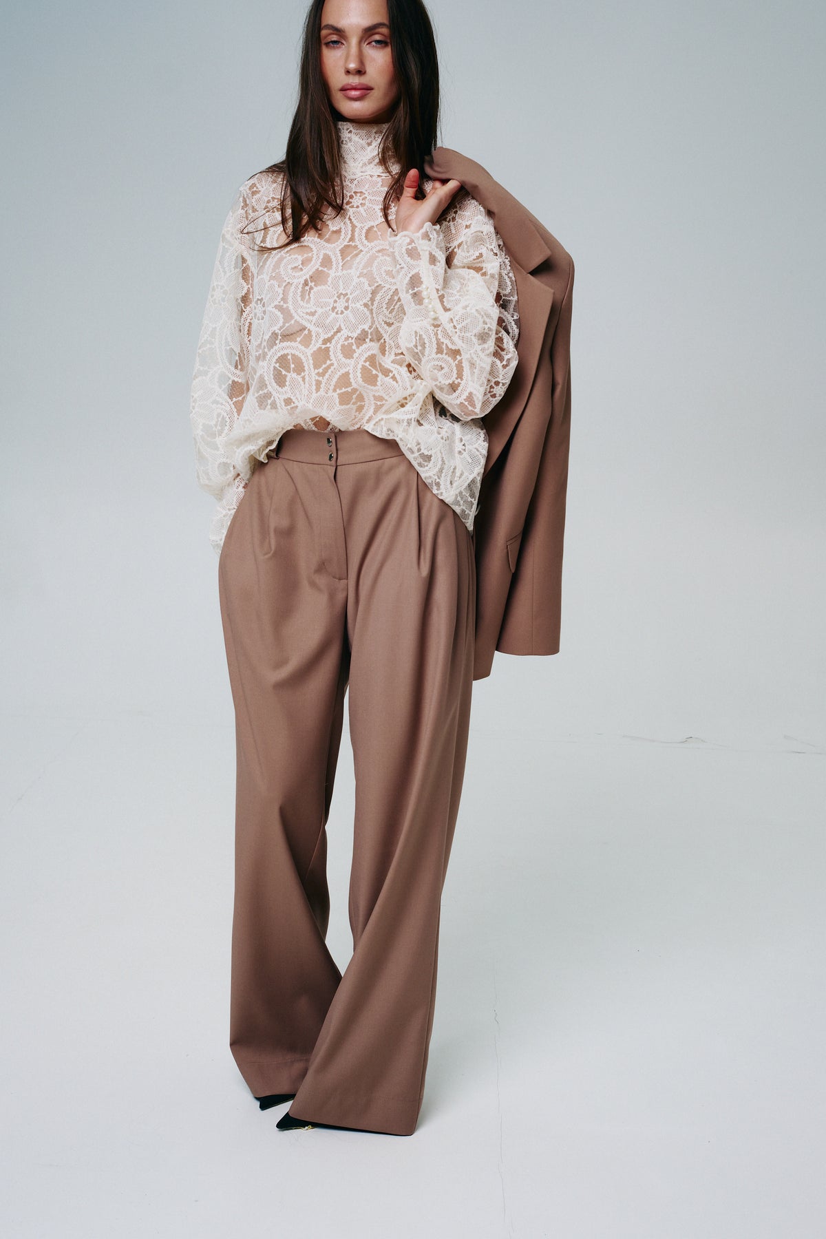 Palazzo Trousers in Italian Suiting Fabric