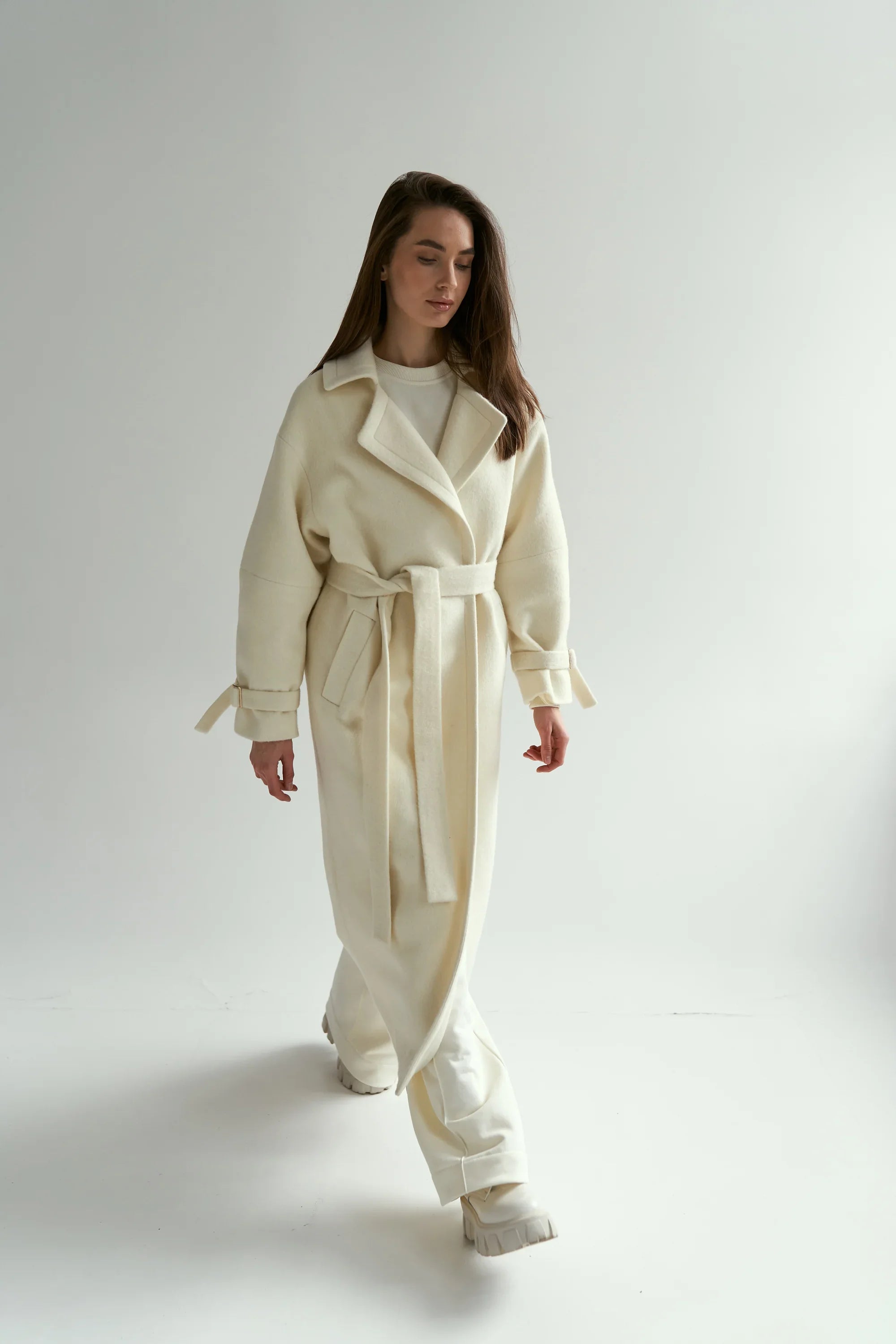 Milk cashmere coat