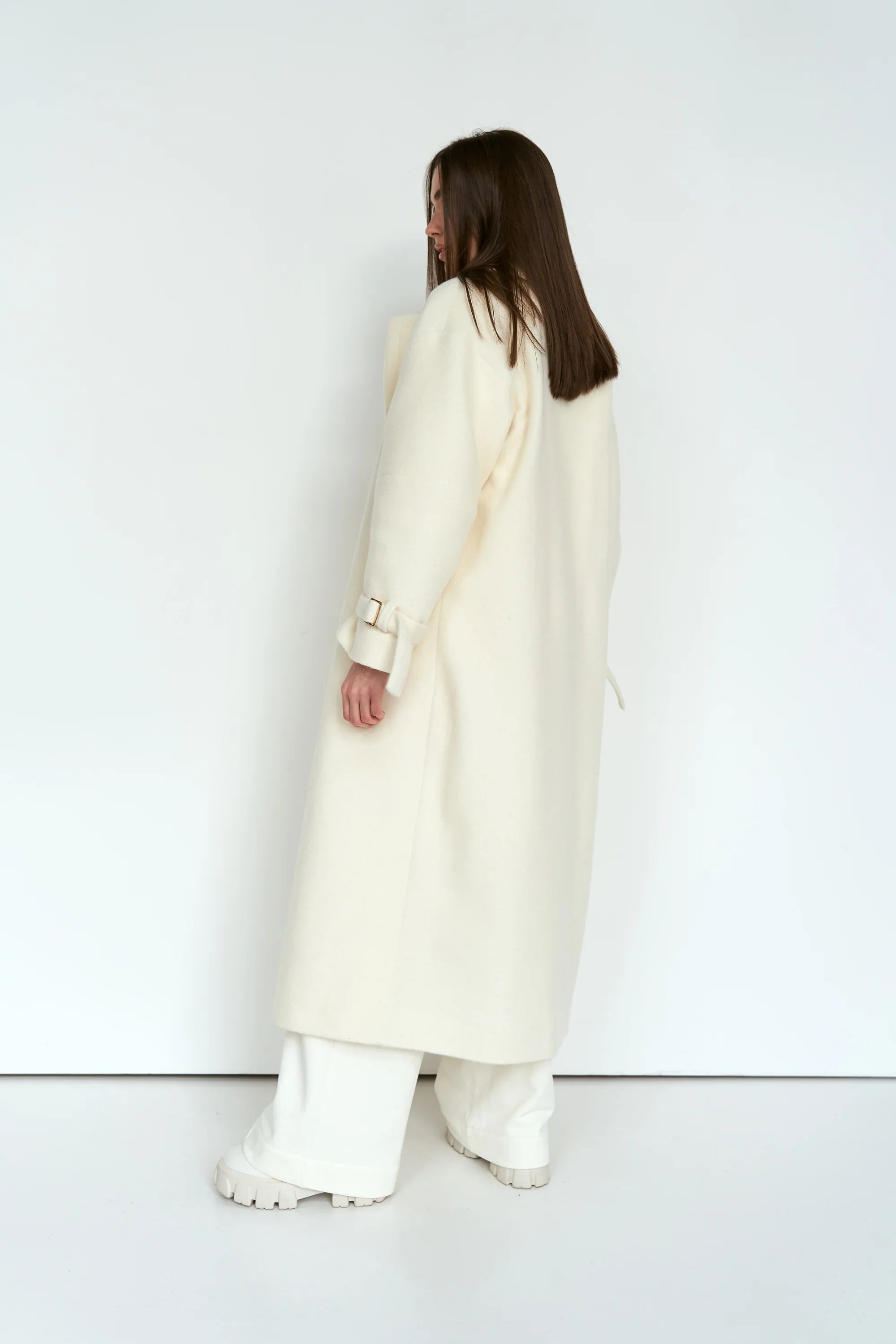 Milk cashmere coat