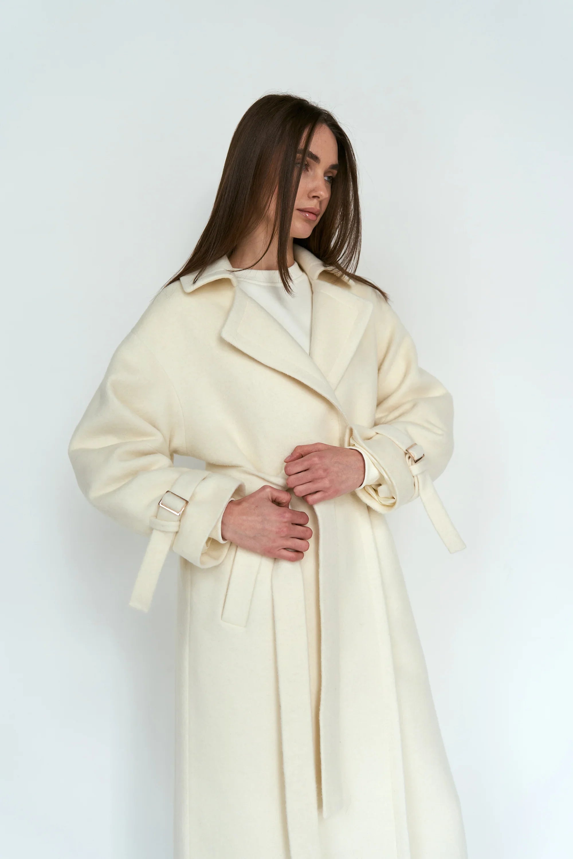 Milk cashmere coat