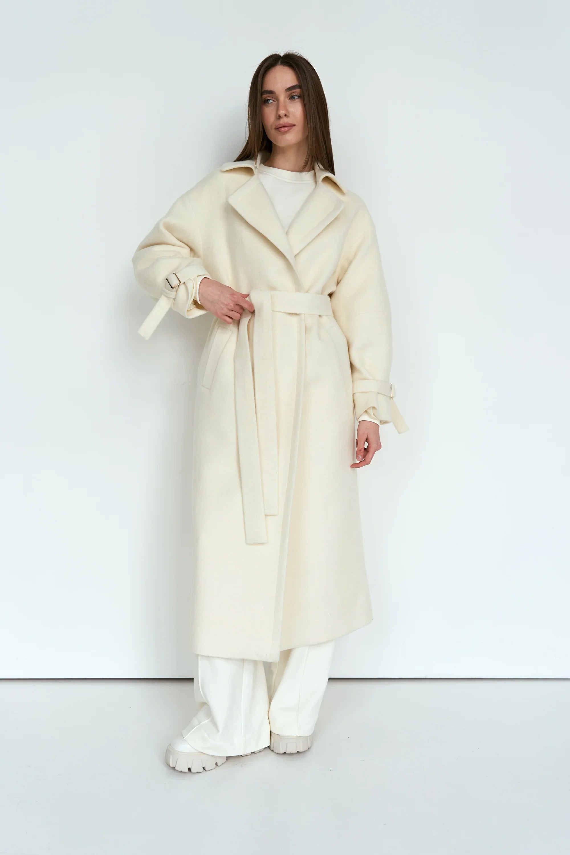Milk cashmere coat