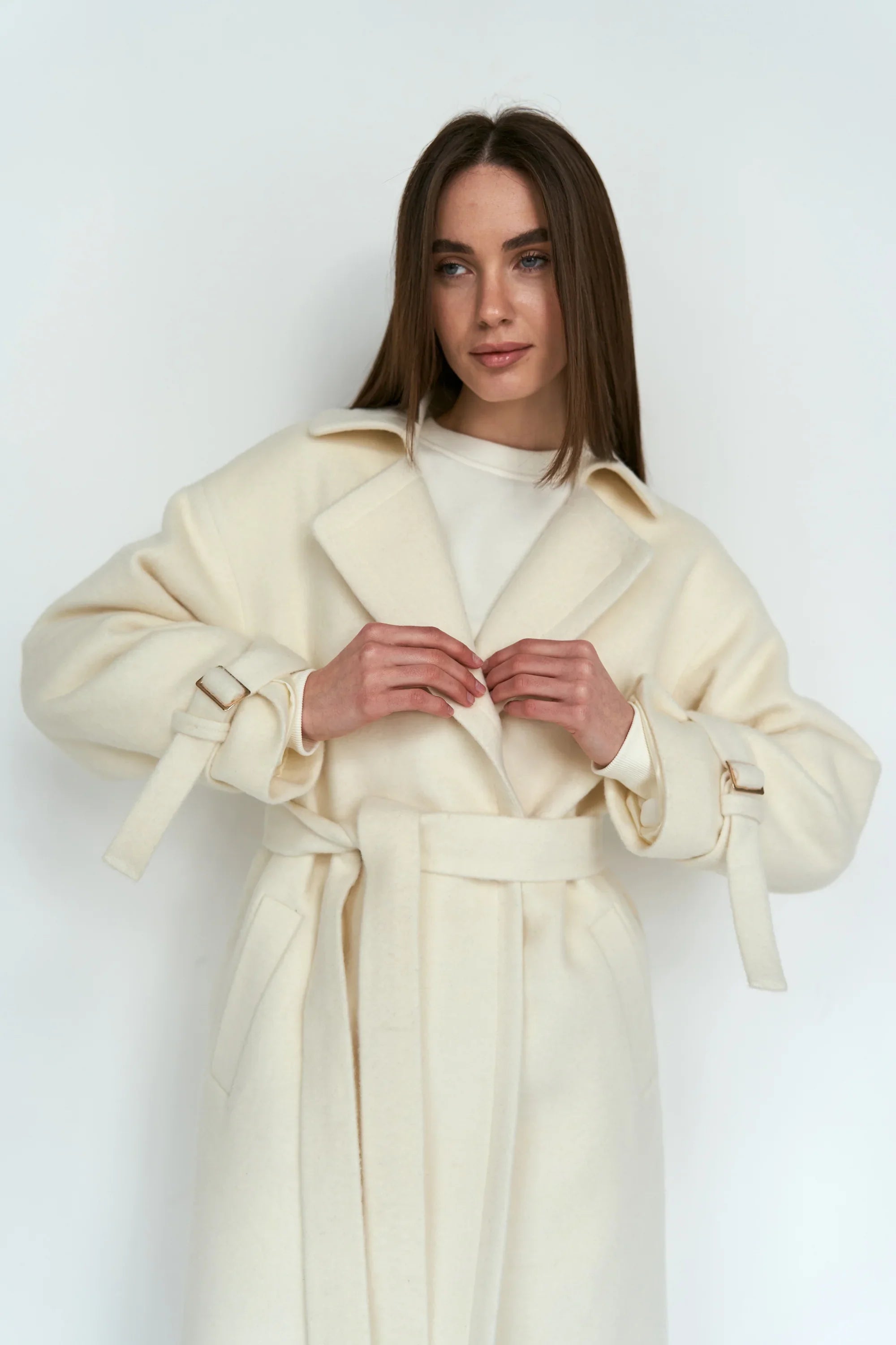 Milk cashmere coat