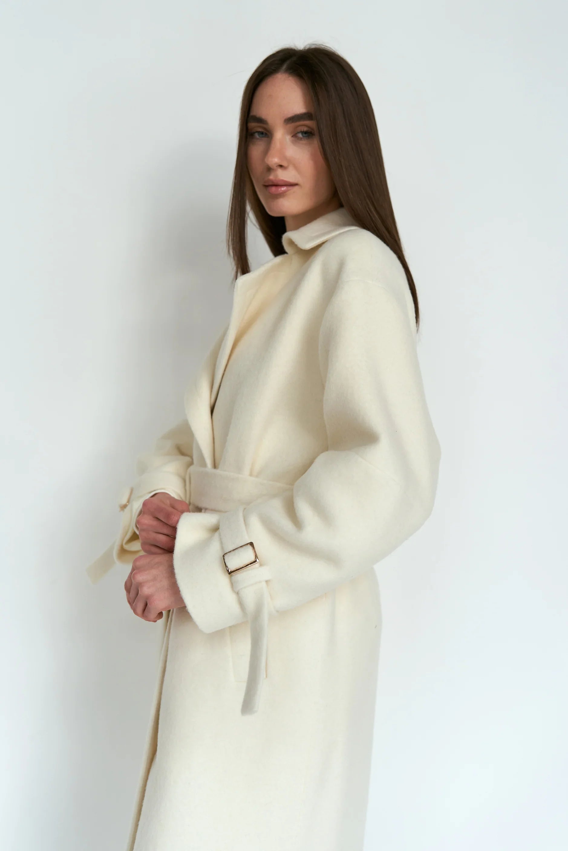 Milk cashmere coat