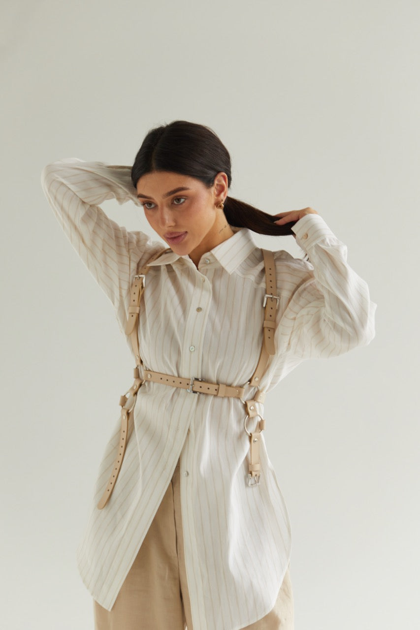 Beige Harness Leather