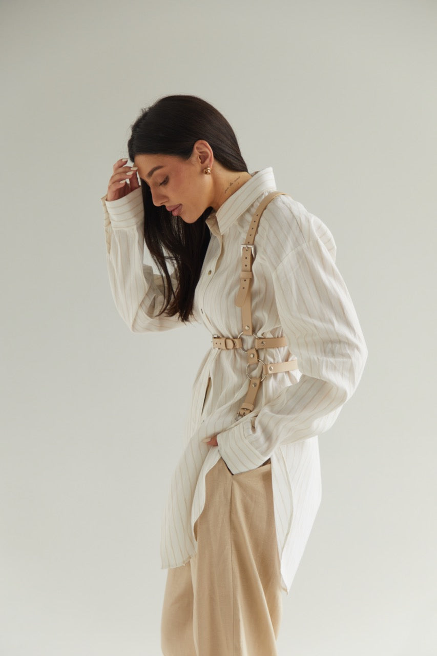 Beige Harness Leather