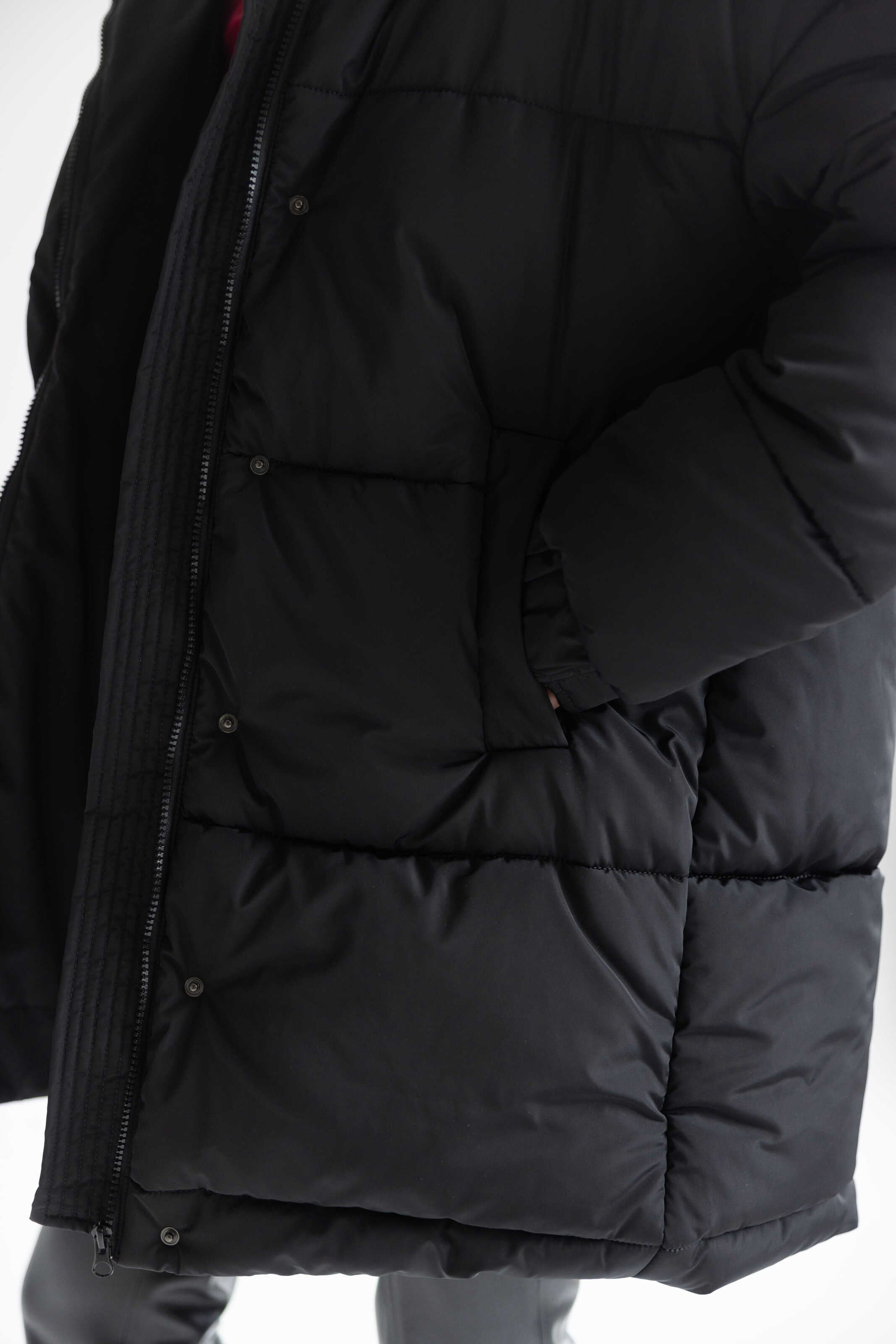 Long Oversized Puffer Jacket Black