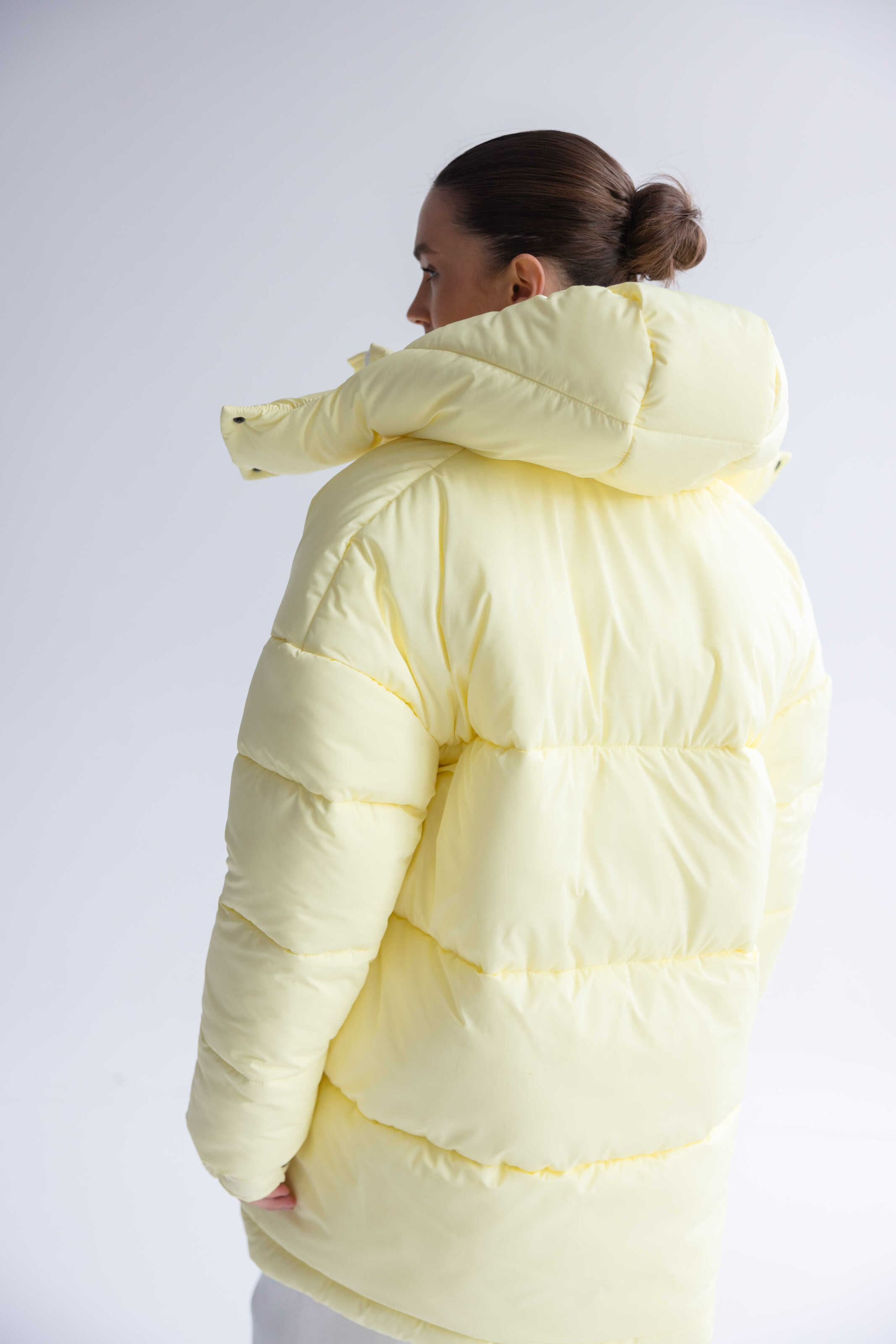 Long Oversized Puffer Jacket Yellow