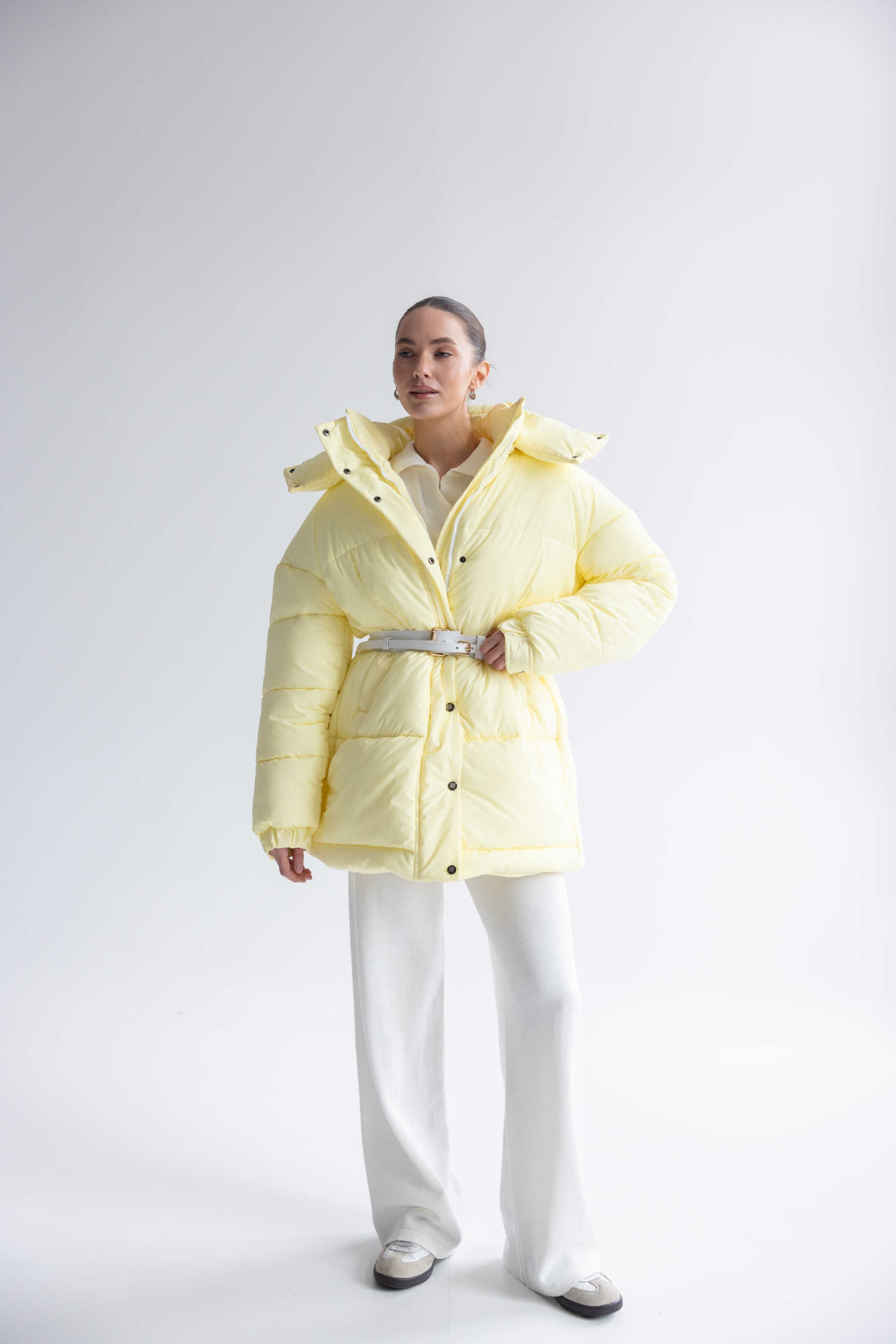 Long Oversized Puffer Jacket Yellow