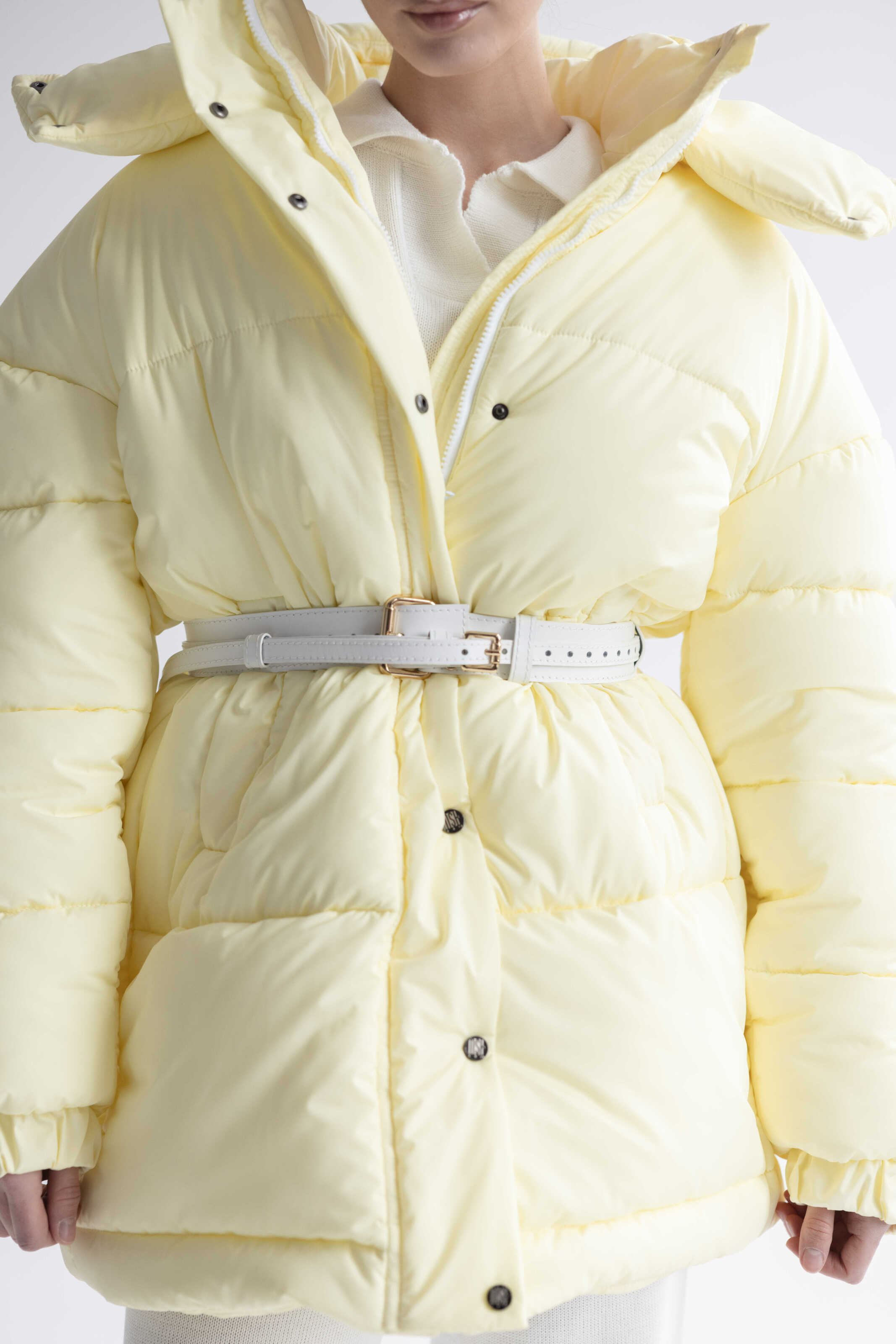 Long Oversized Puffer Jacket Yellow