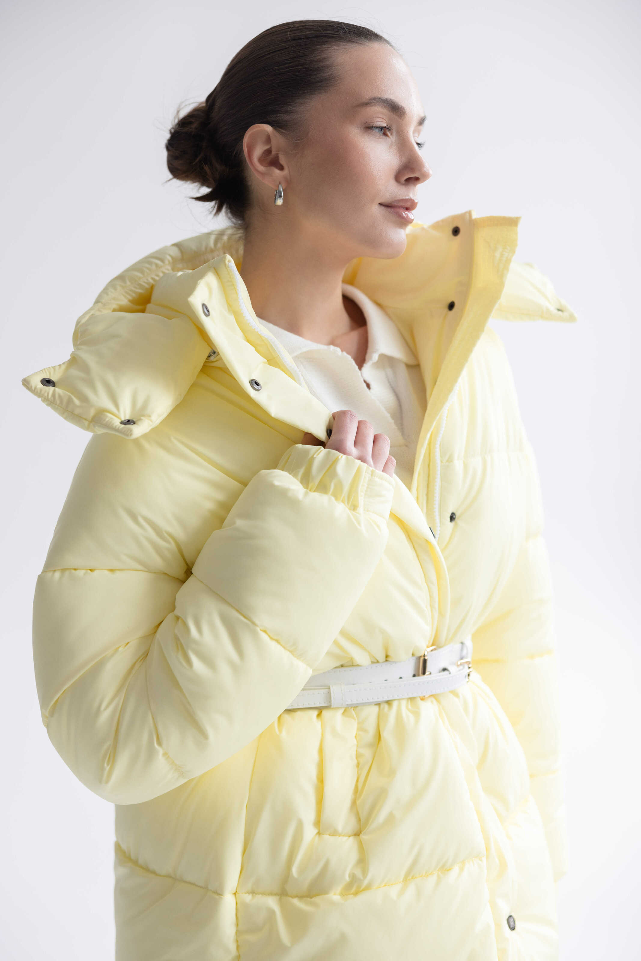 Long Oversized Puffer Jacket Yellow