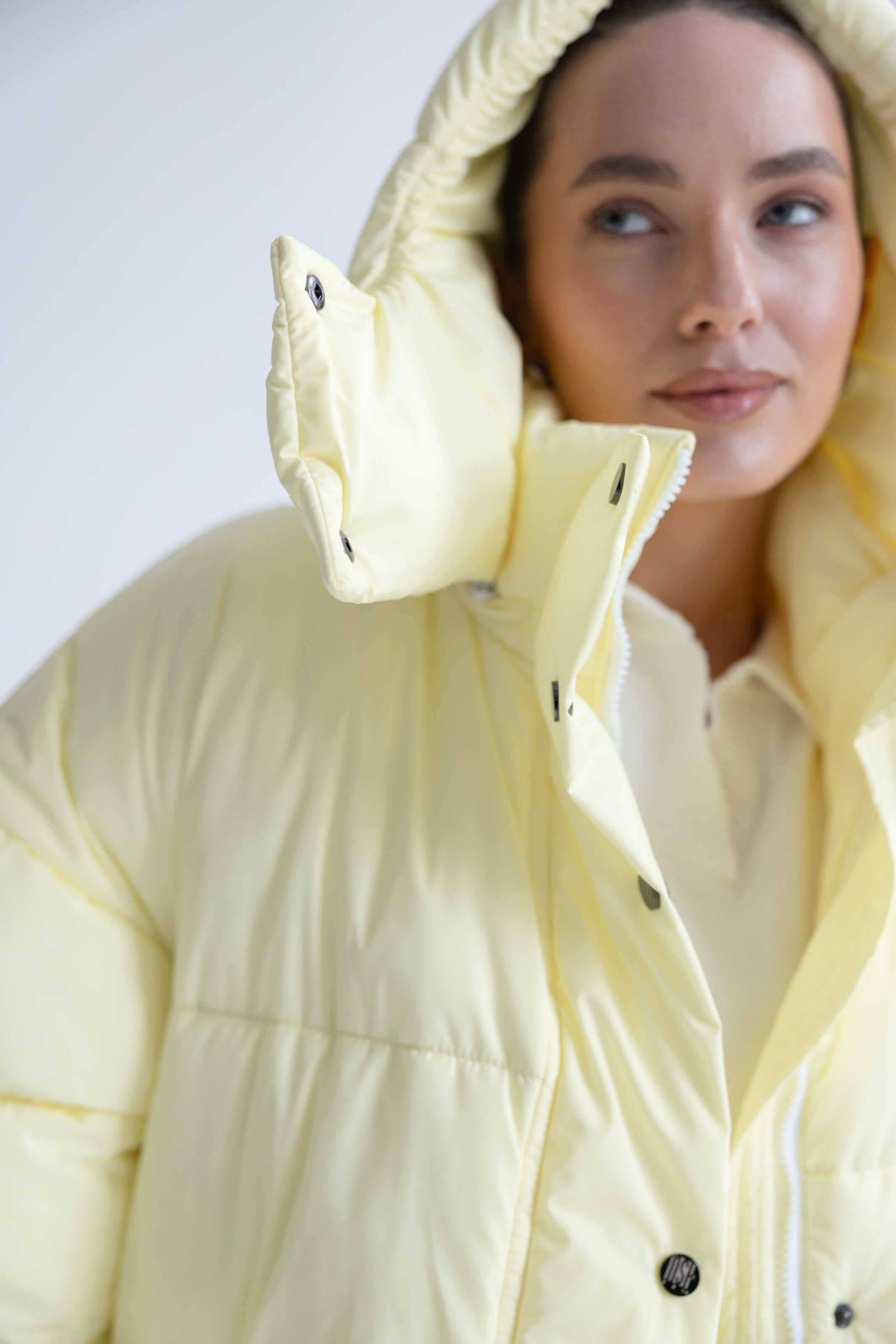 Long Oversized Puffer Jacket Yellow