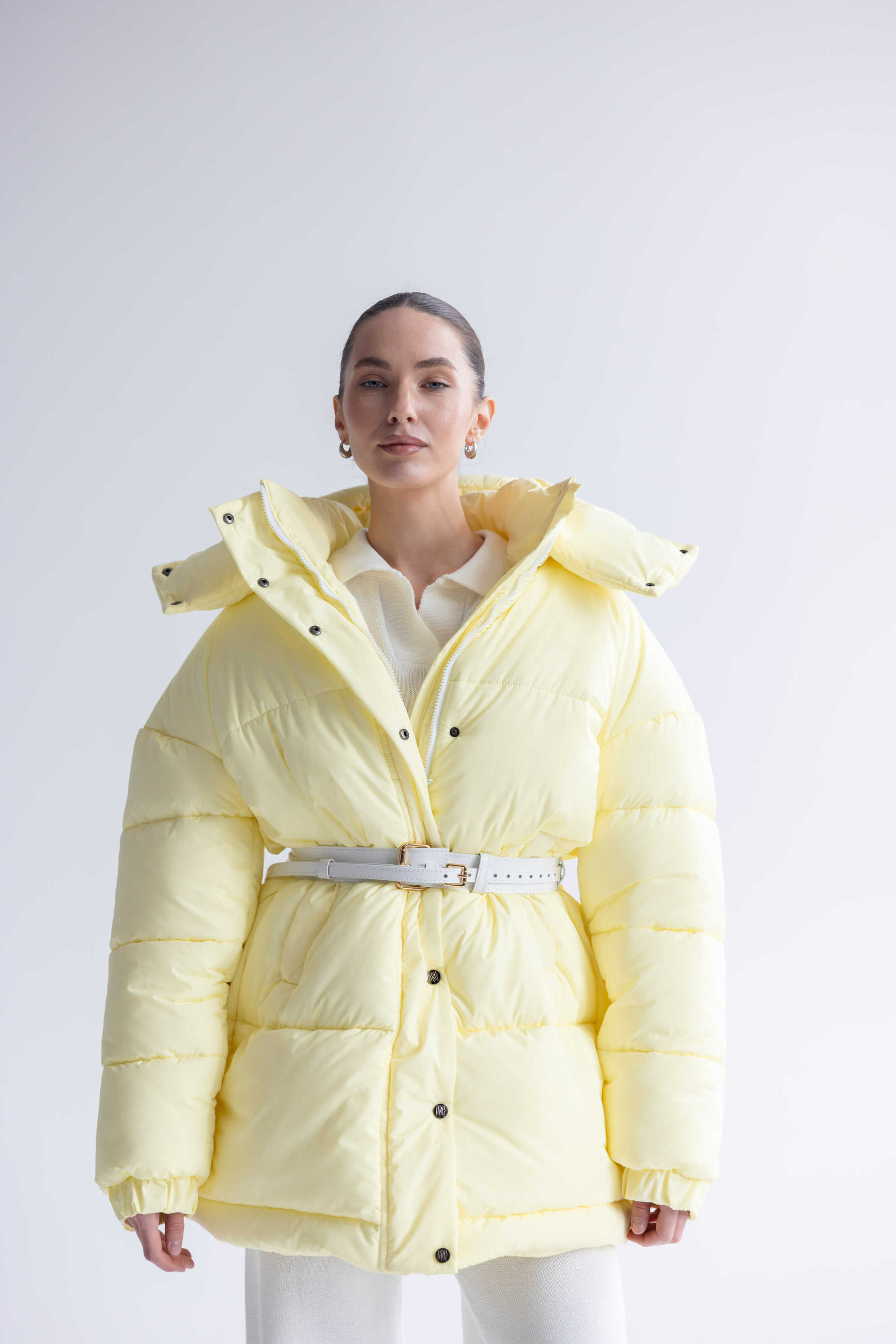 Long Oversized Puffer Jacket Yellow