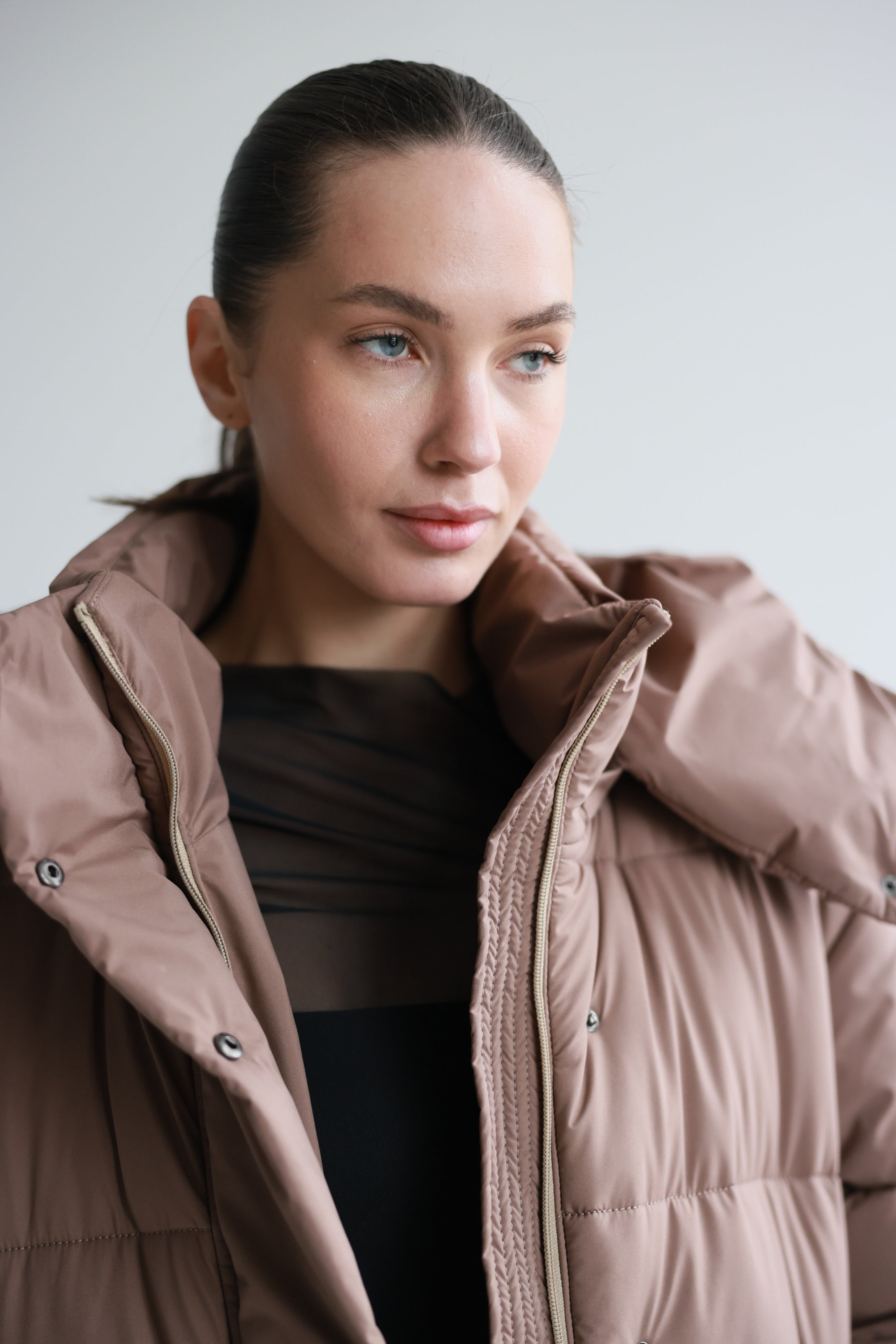 Oversized Maxi Puffer Jacket Mocha