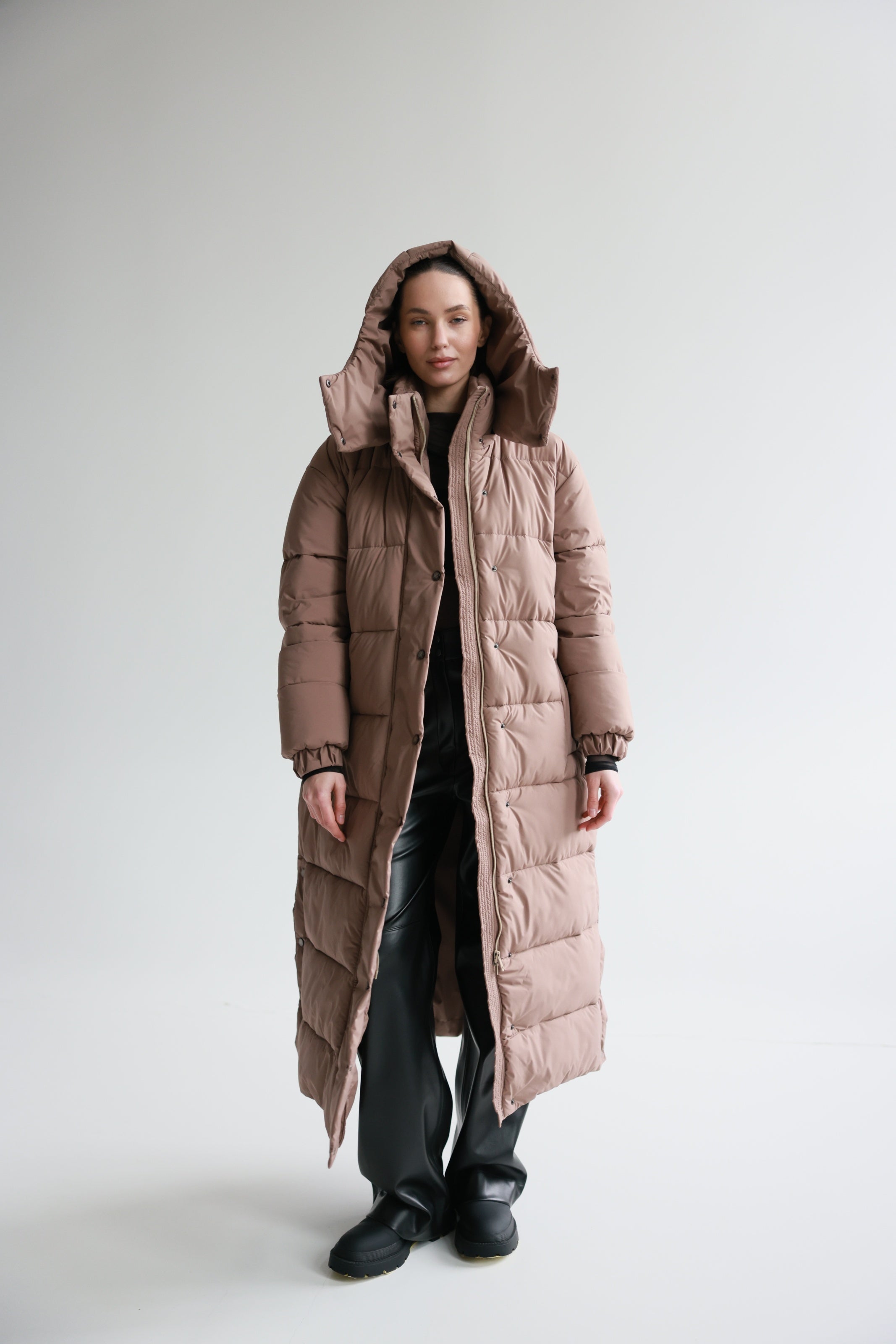 Oversized Maxi Puffer Jacket Mocha