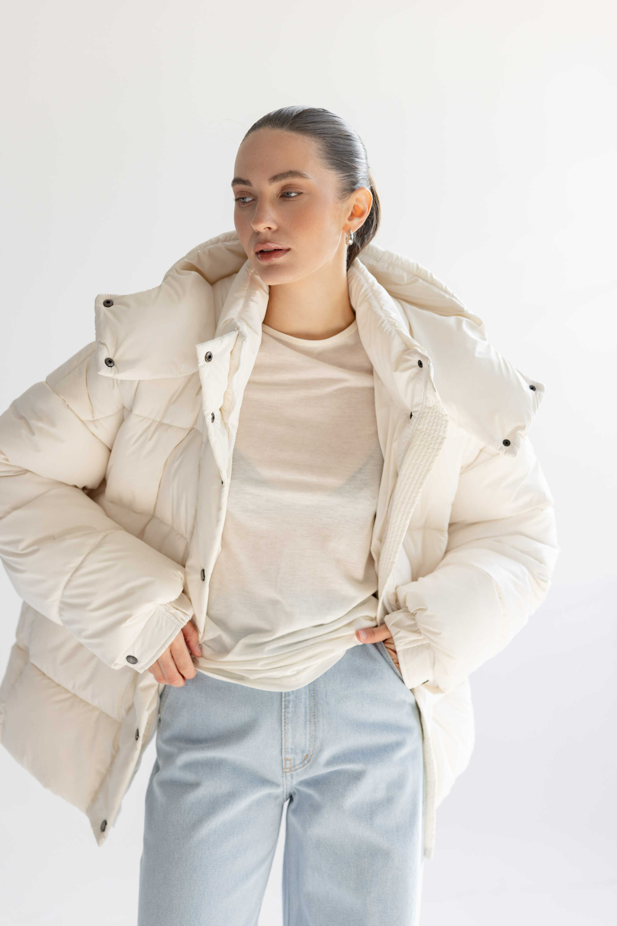Oversized Puffer Jacket White