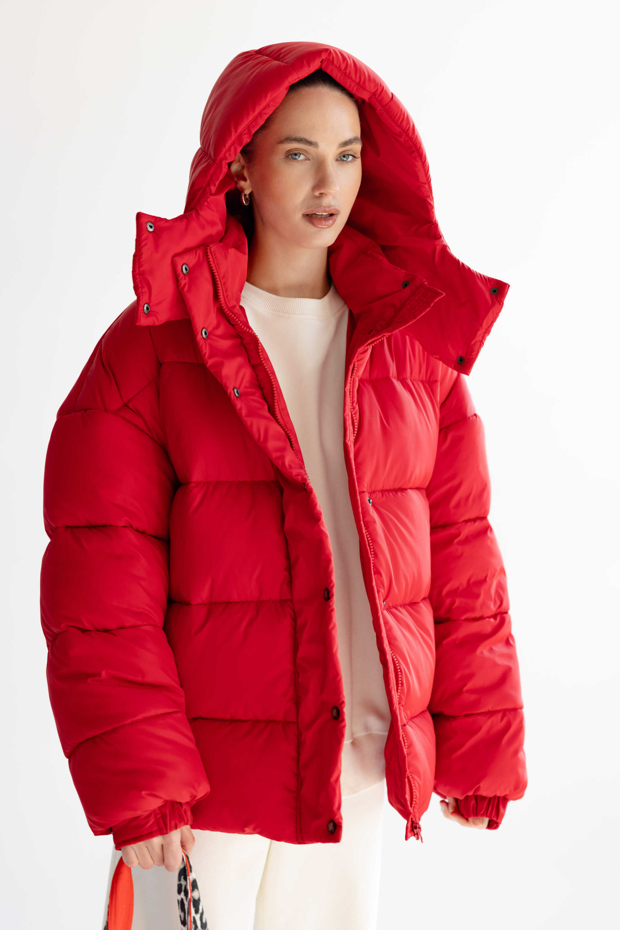 Oversized Puffer Jacket Red