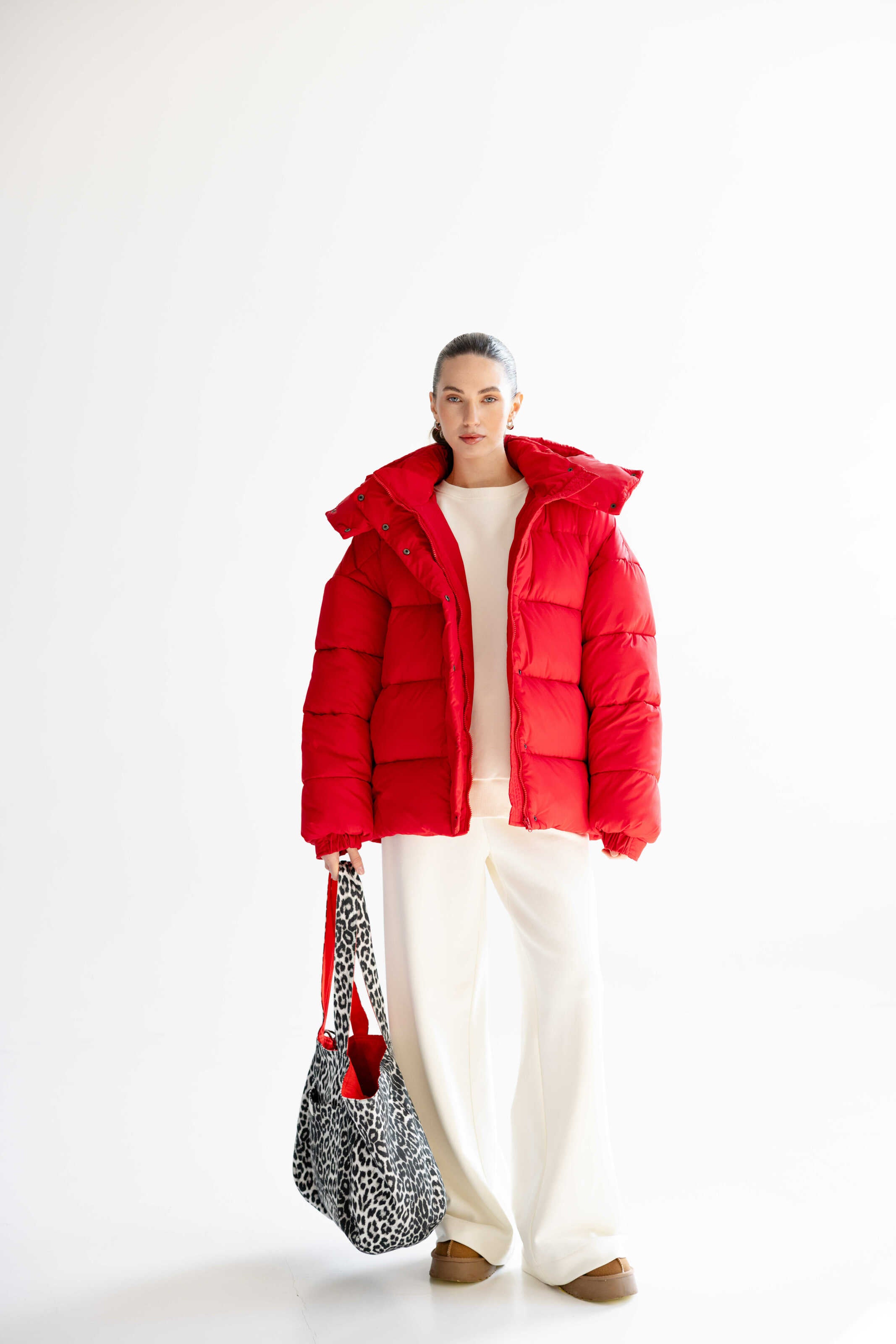 Oversized Puffer Jacket Red