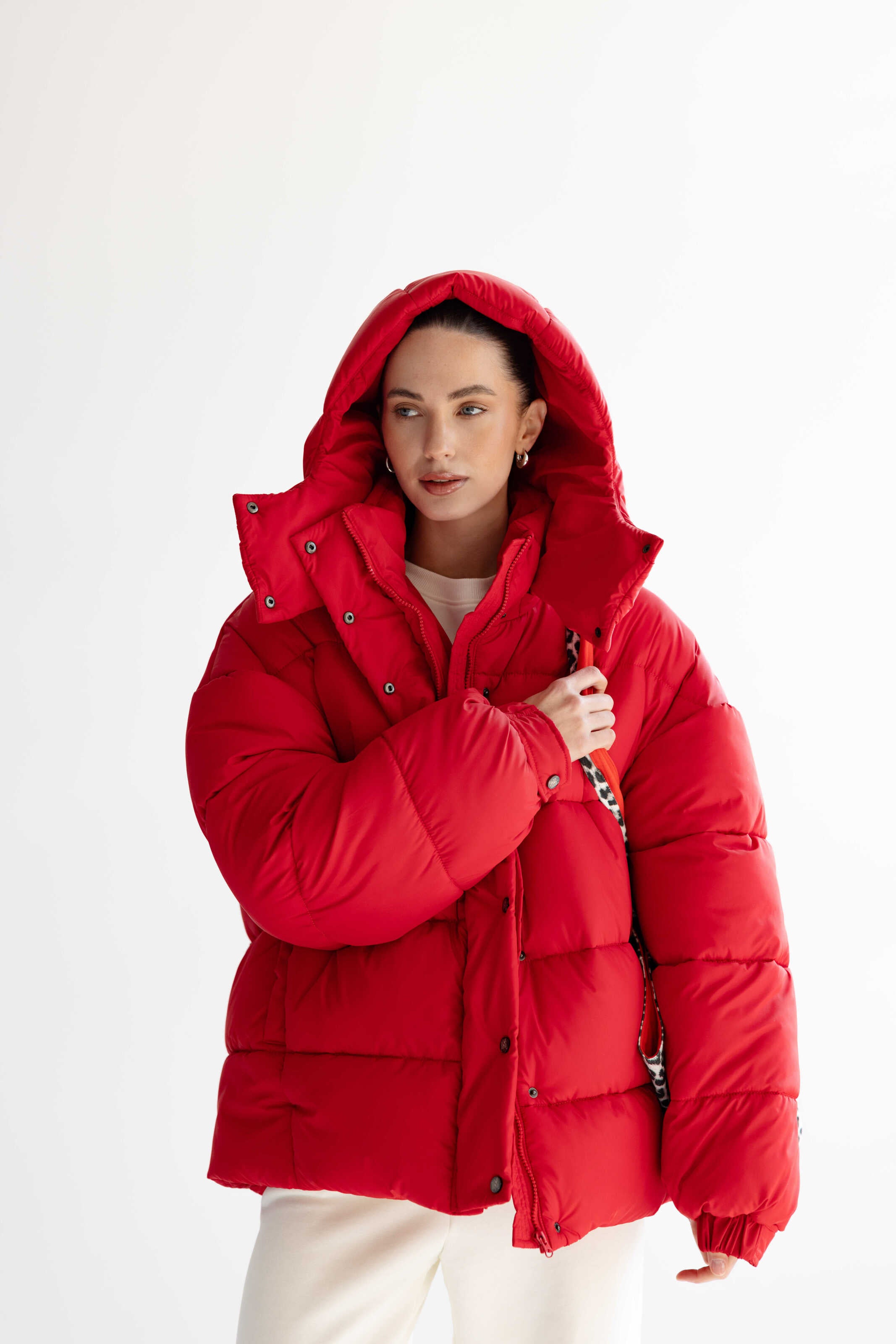 Oversized Puffer Jacket Red