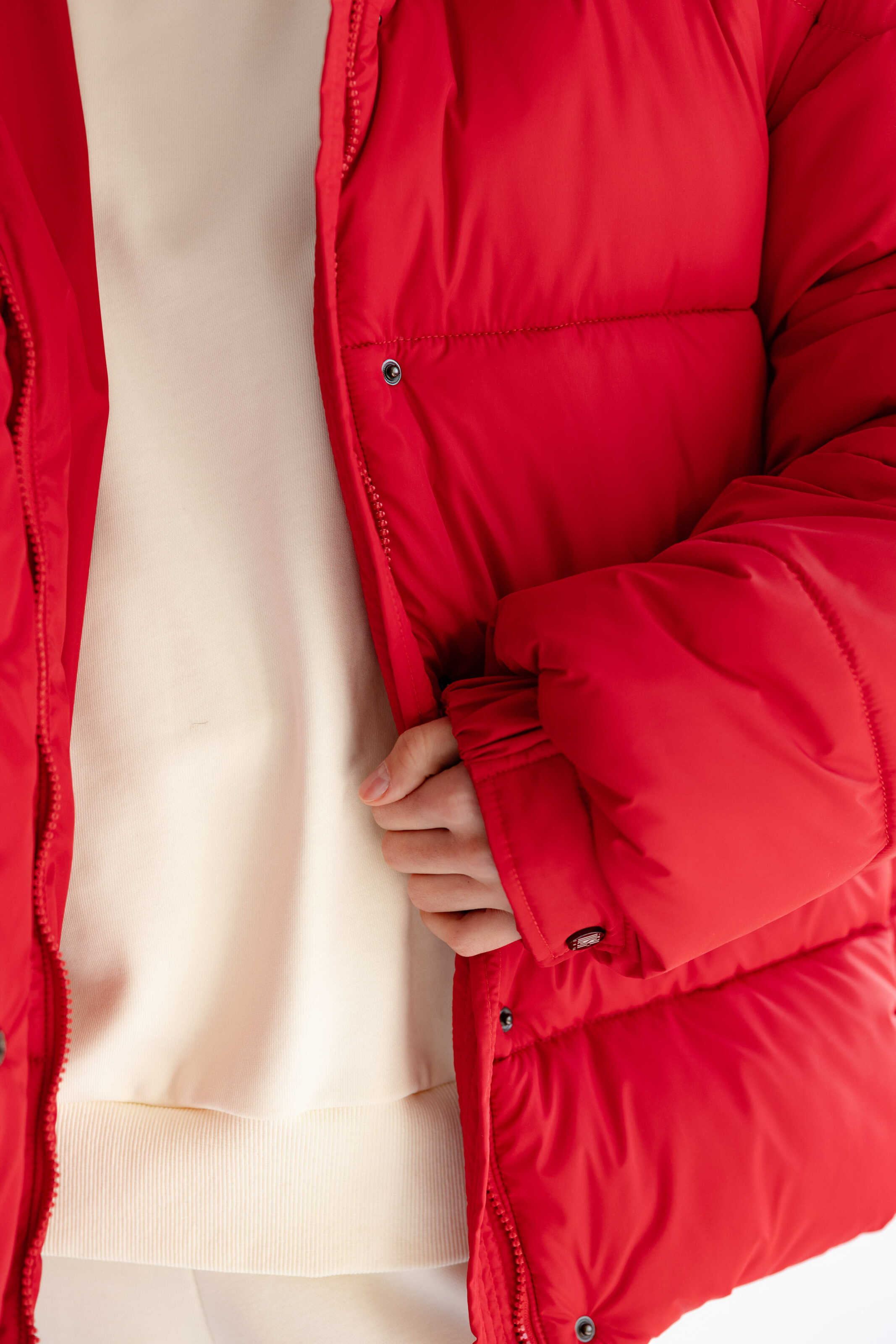 Oversized Puffer Jacket Red