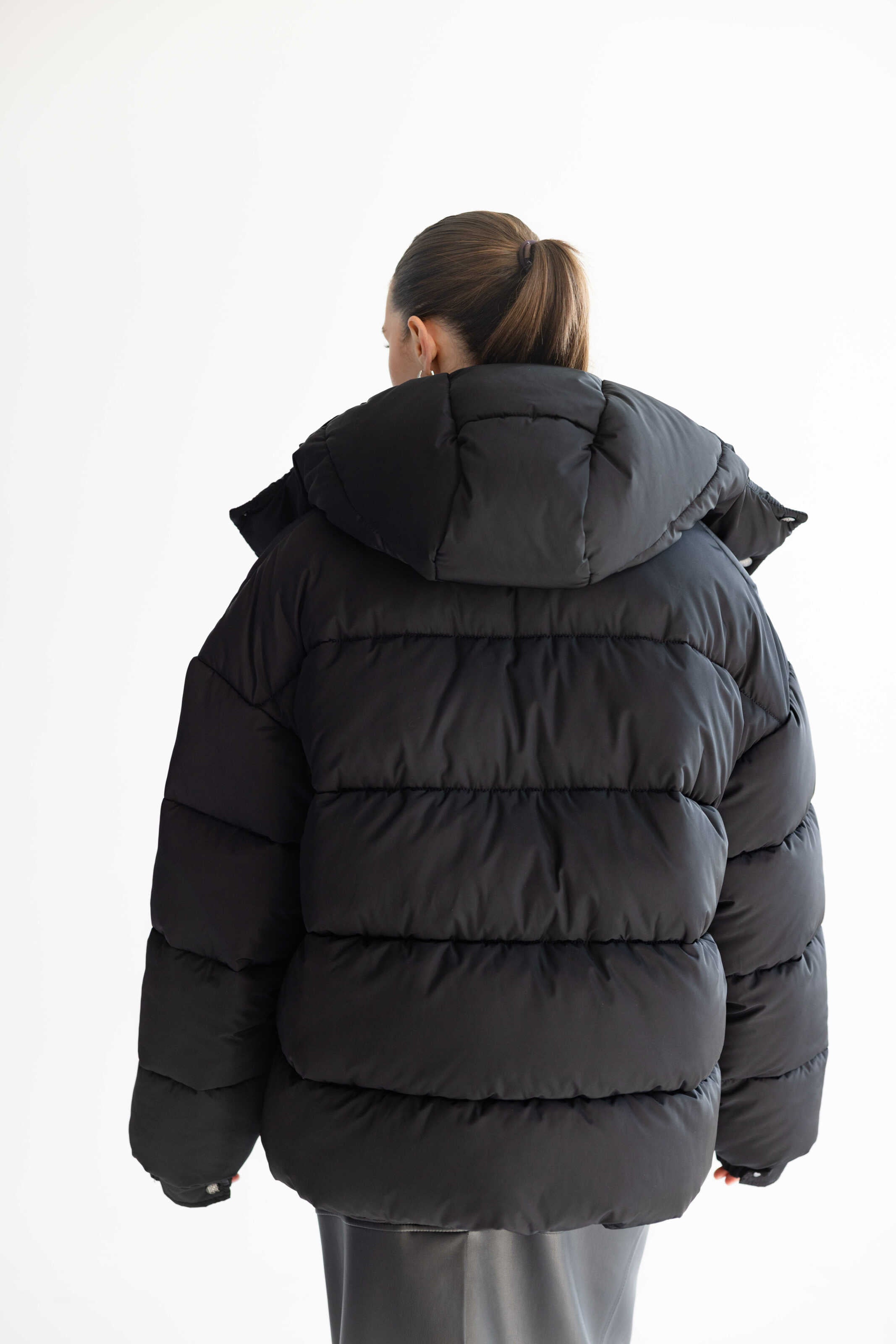 Oversized Puffer Jacket Matte Black
