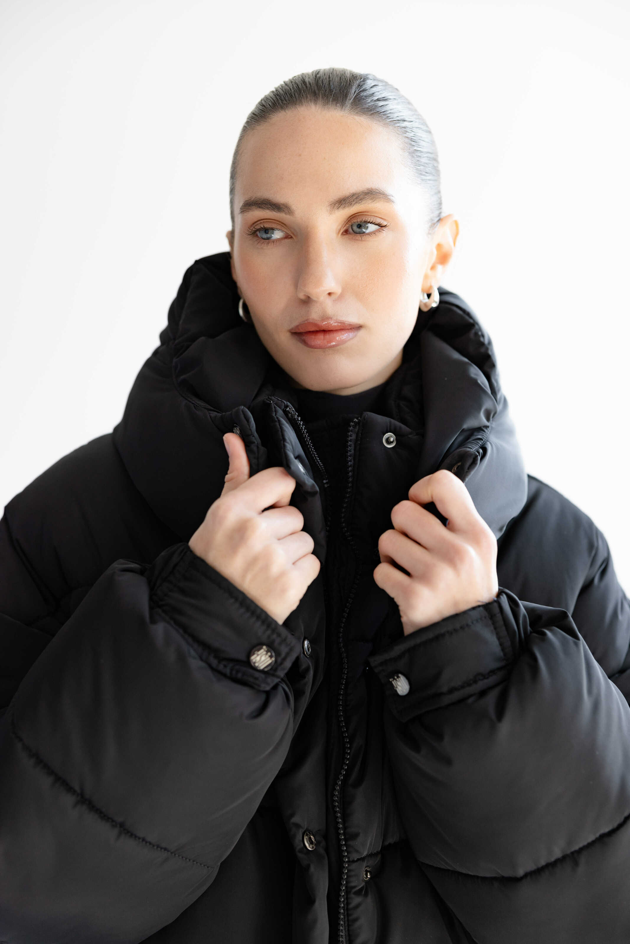 Oversized Puffer Jacket Matte Black