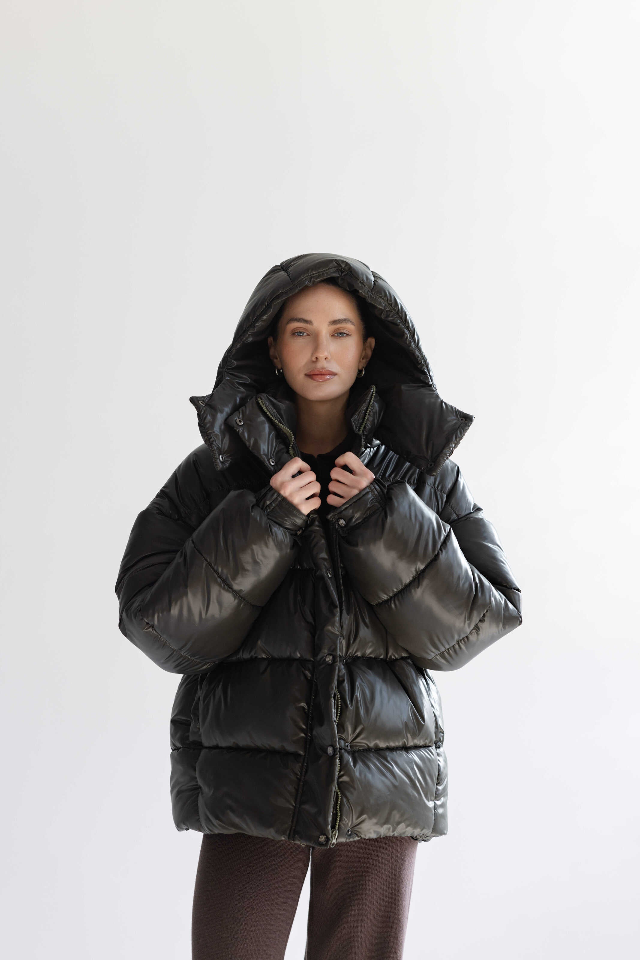 Oversized Puffer Jacket Khaki