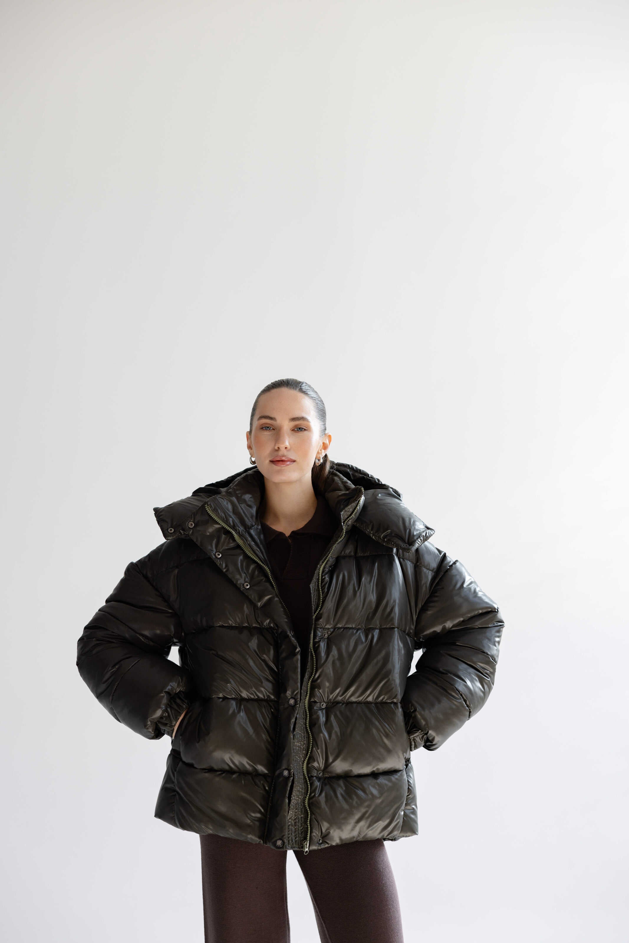 Oversized Puffer Jacket Khaki