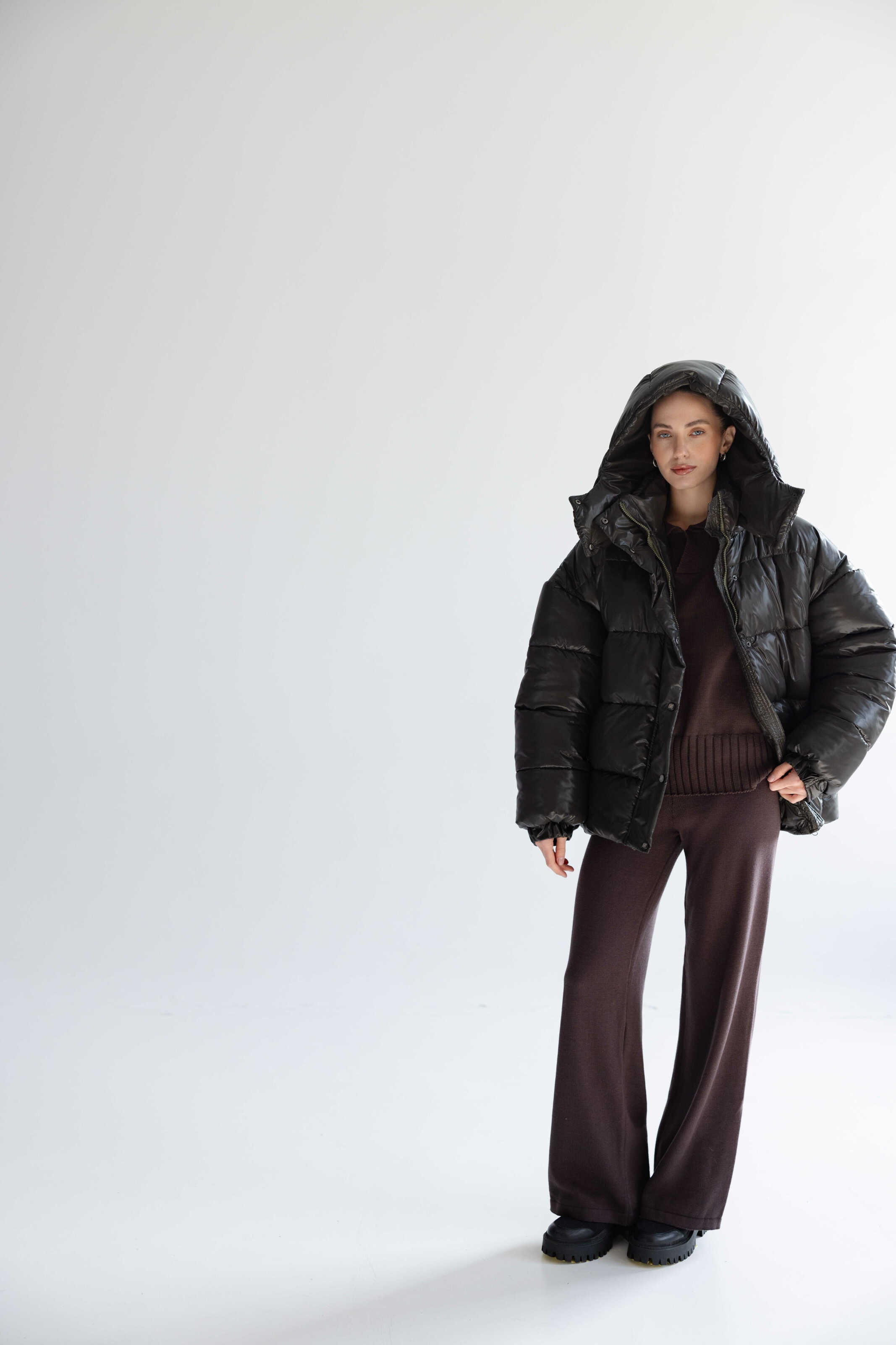Oversized Puffer Jacket Khaki