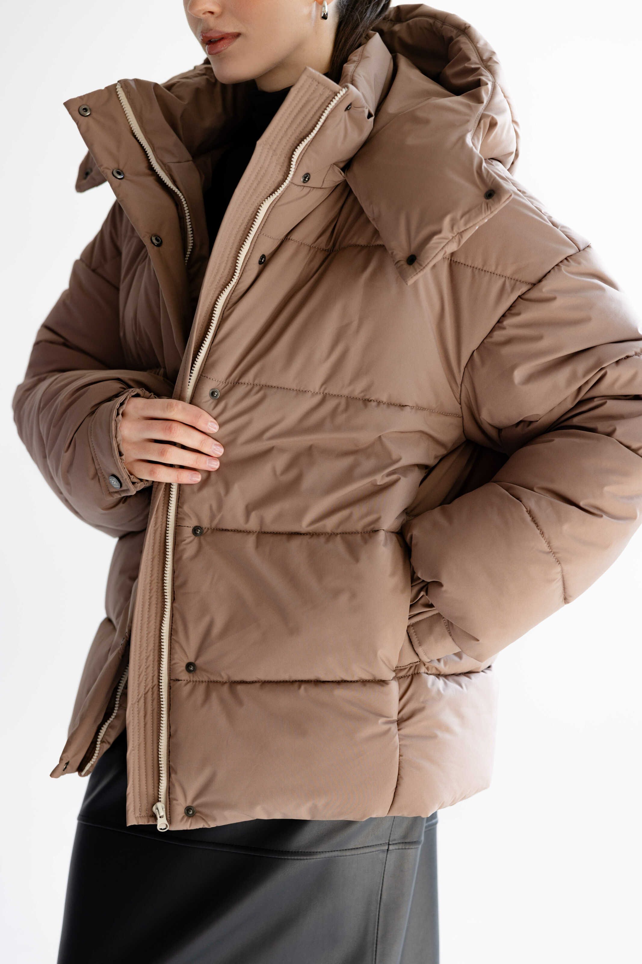 Oversized Puffer Jacket Mocha