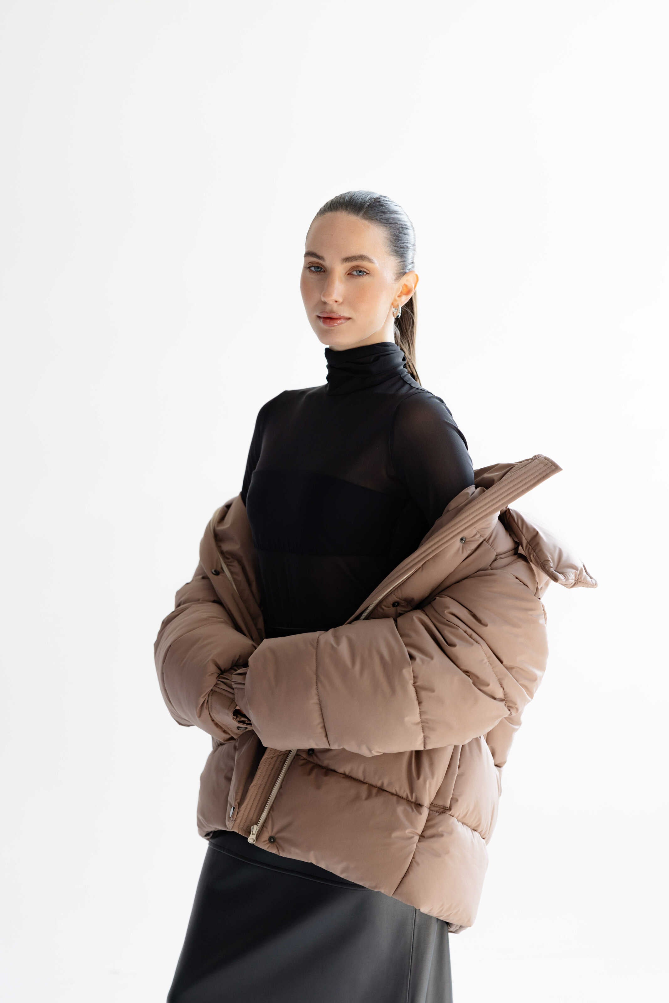 Oversized Puffer Jacket Mocha