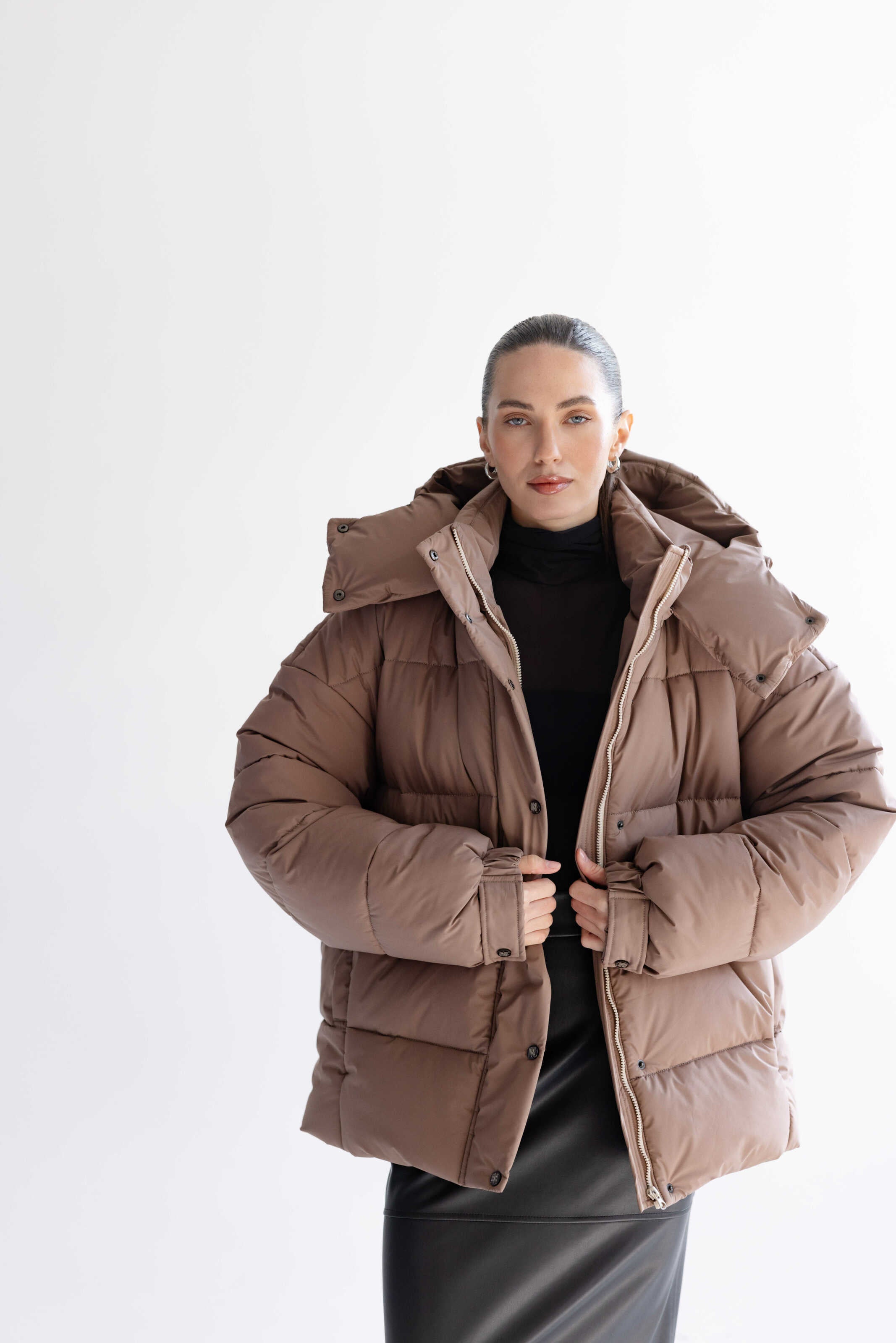 Oversized Puffer Jacket Mocha