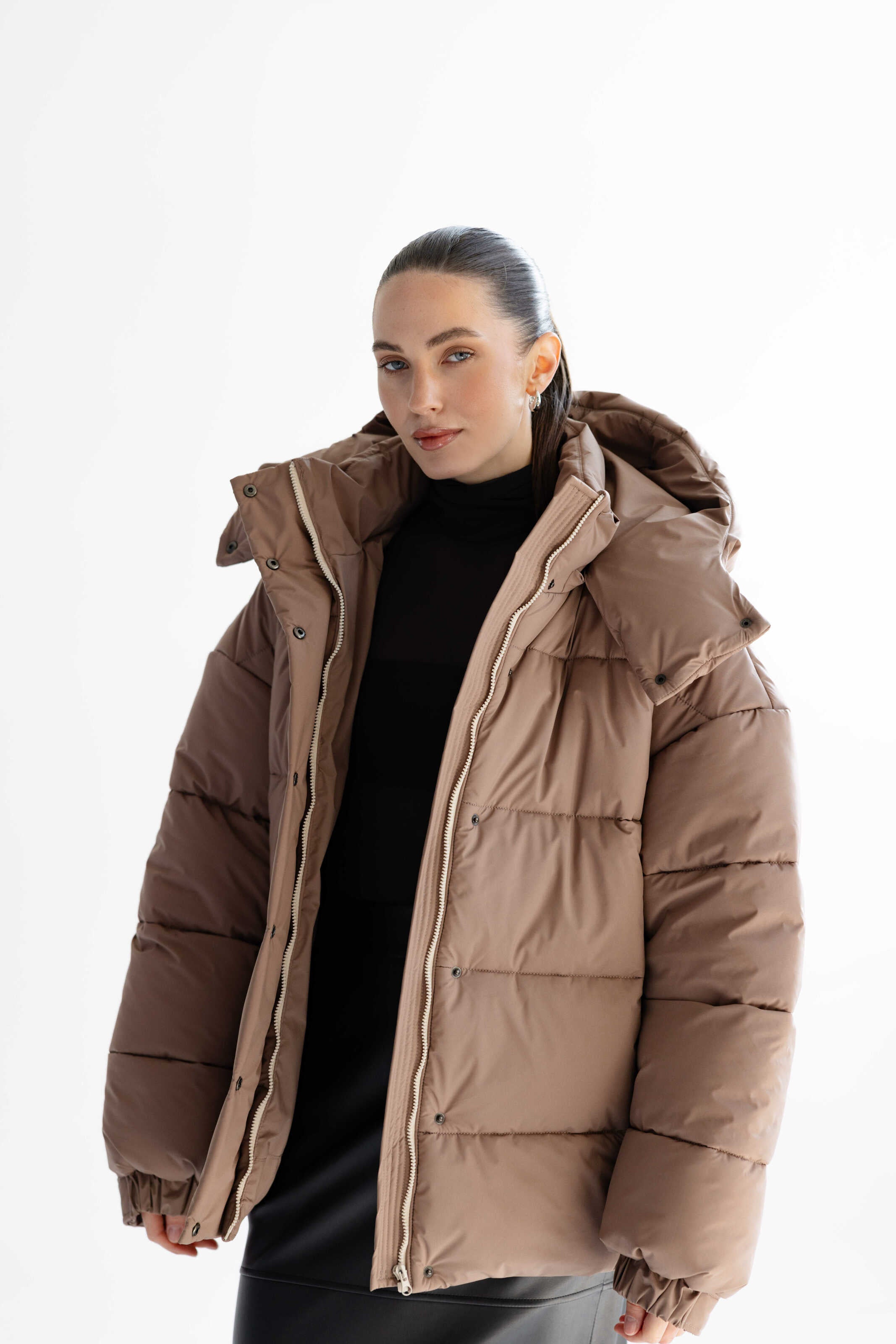 Oversized Puffer Jacket Mocha