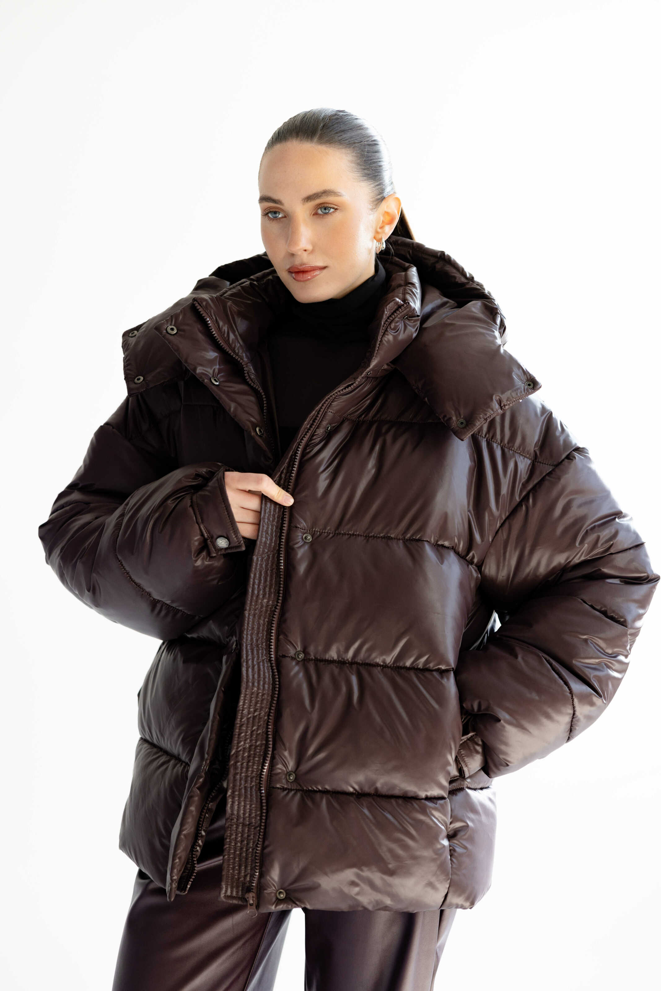 Oversized Puffer Jacket Chocolate
